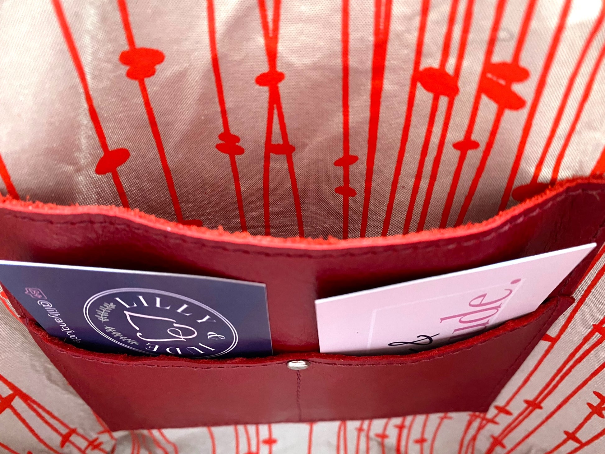 SWALK | Handcrafted Deep Red Leather Crossbody Bag image 13