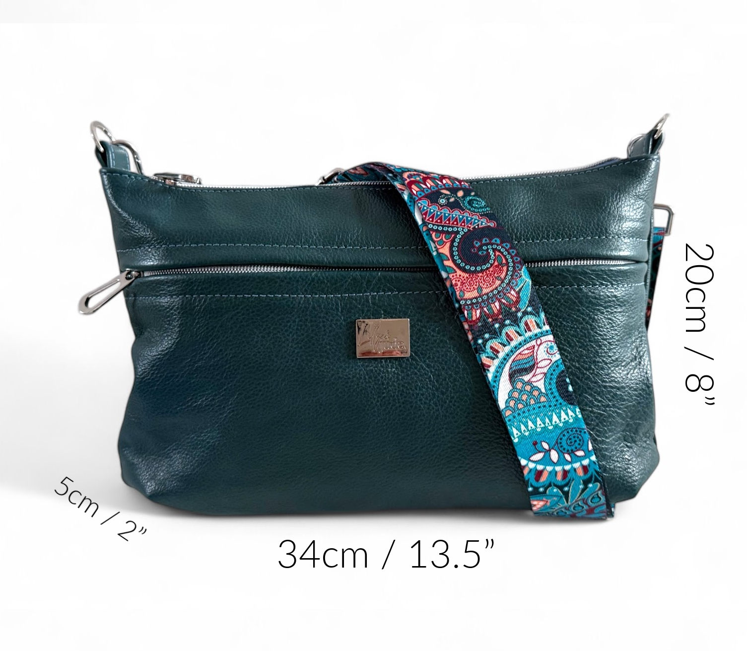 Starburn Grande | Dark Teal Leather Shoulder Bag | Sustainable Crossbody image 12