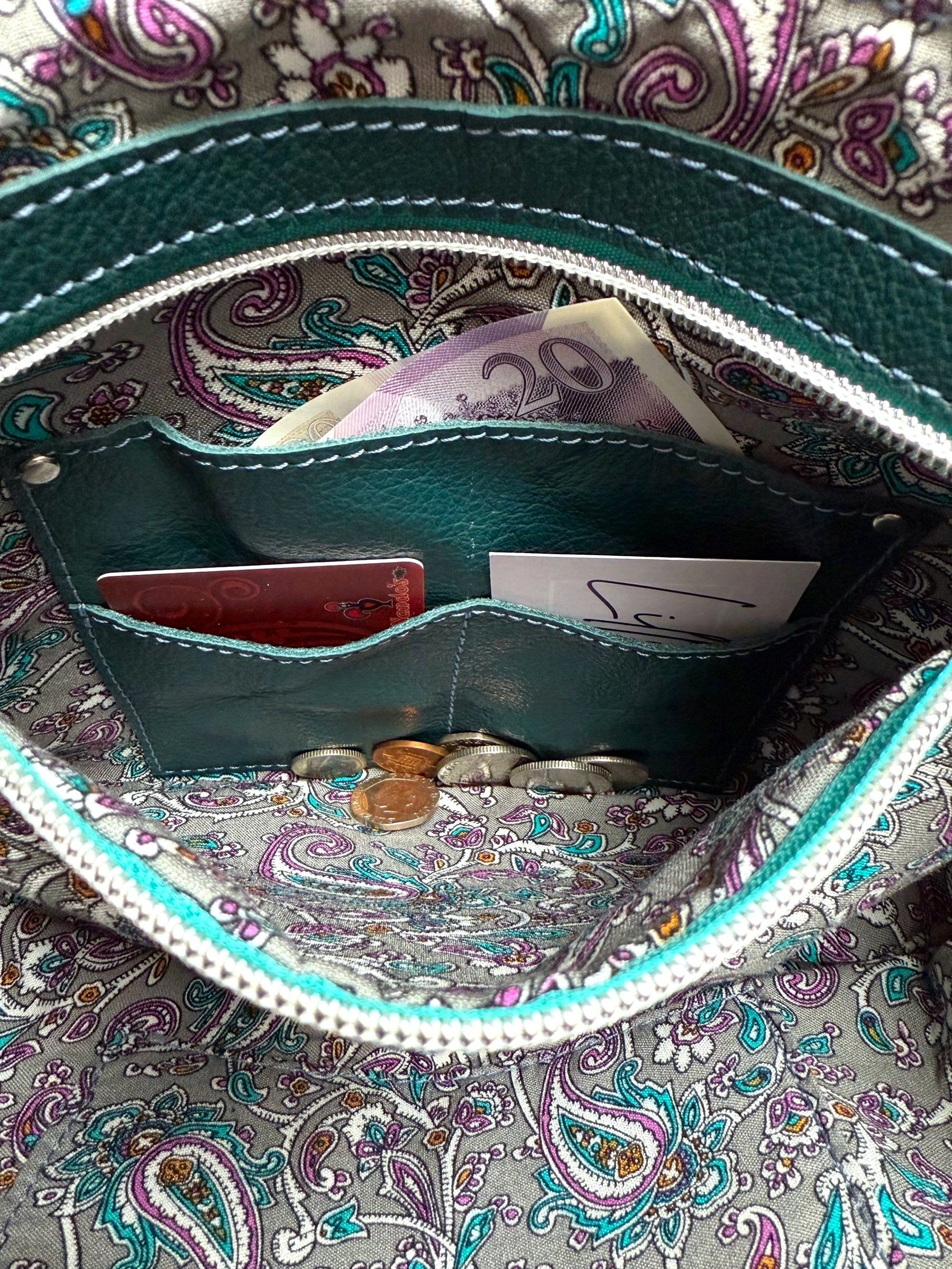 Starburn Grande | Dark Teal Leather Shoulder Bag | Sustainable Crossbody image 9