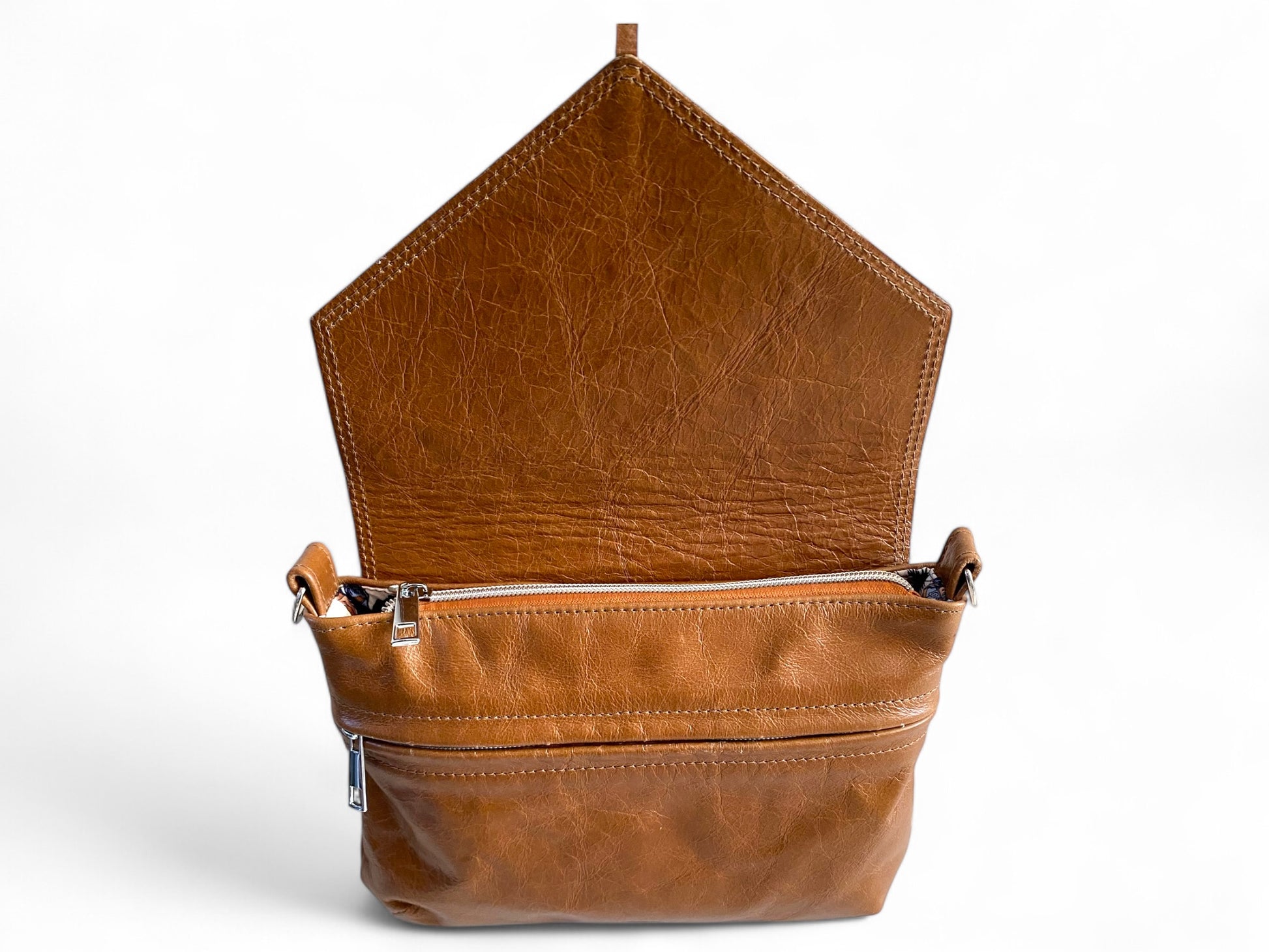 Olivia | Tan Brown Leather Crossbody Bag image 9