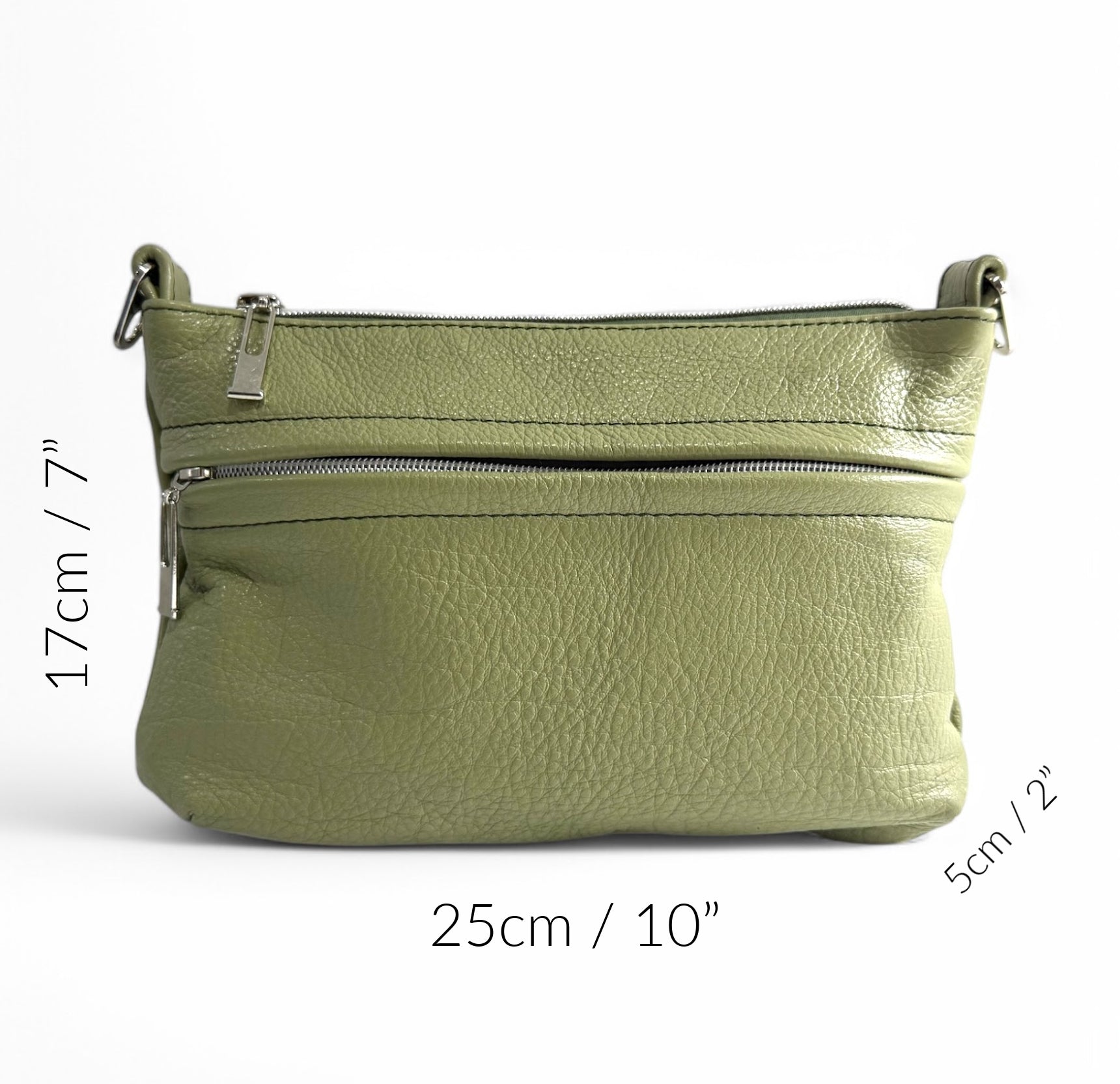 Starburn | Olive Green Leather Crossbody Bag | Designer Travel Style image 14