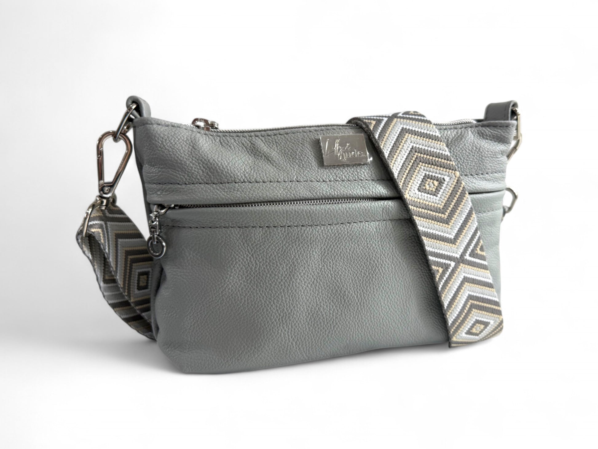 Starburn | Light Grey Leather Crossbody Bag | Eco-Friendly Handbags image 5