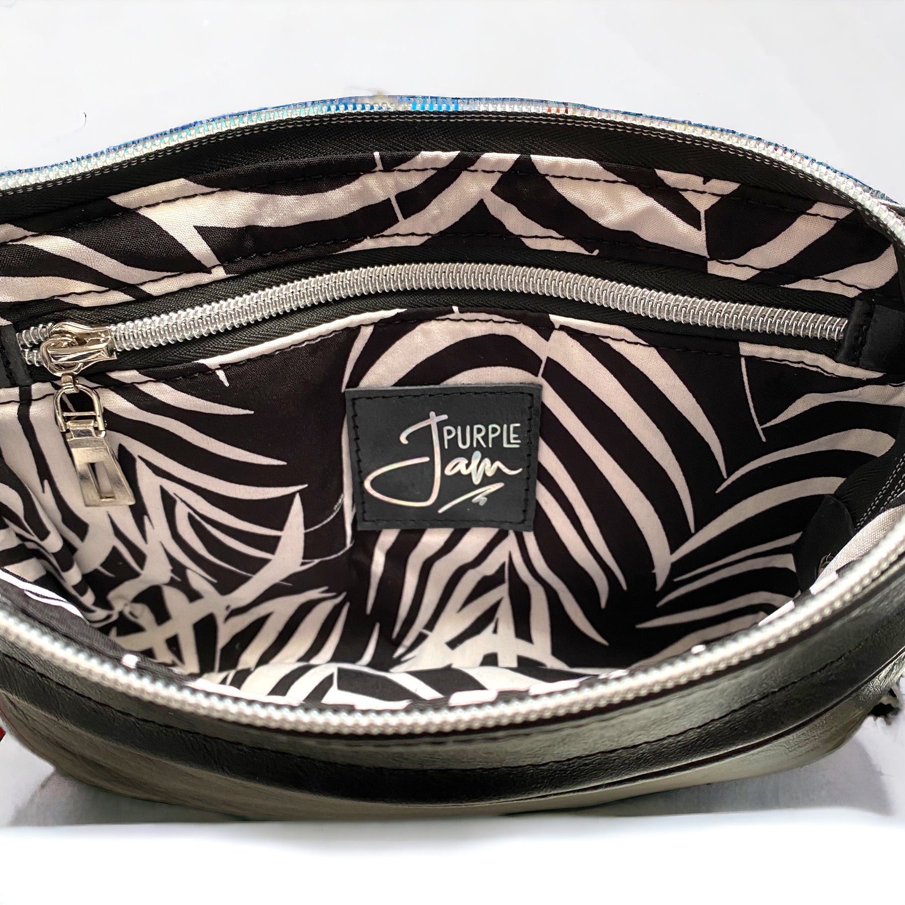 Starburn | Black Leather Crossbody Bag | Handcrafted with Silver Hardware image 6