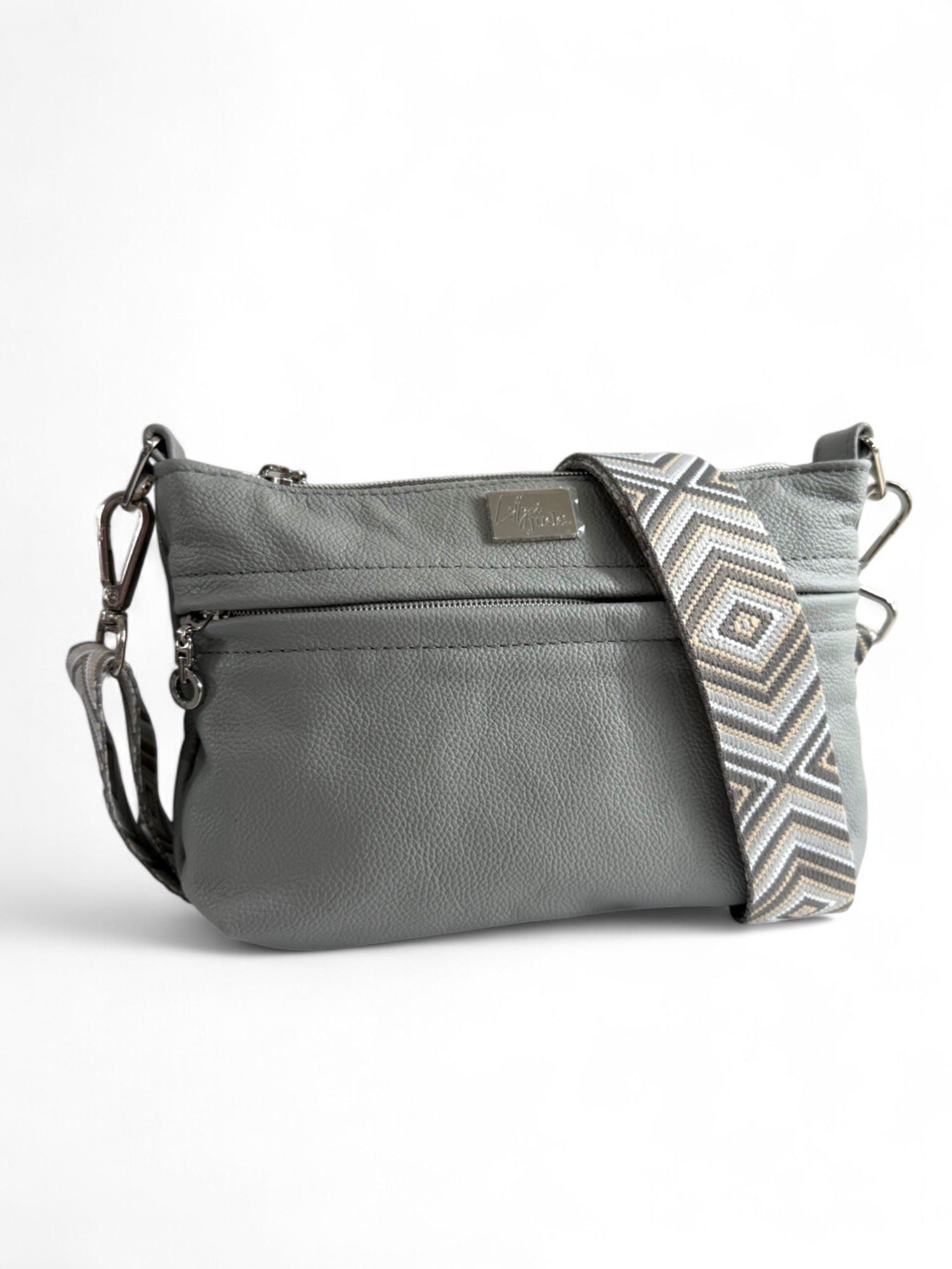 Starburn | Light Grey Leather Crossbody Bag | Eco-Friendly Handbags image 4