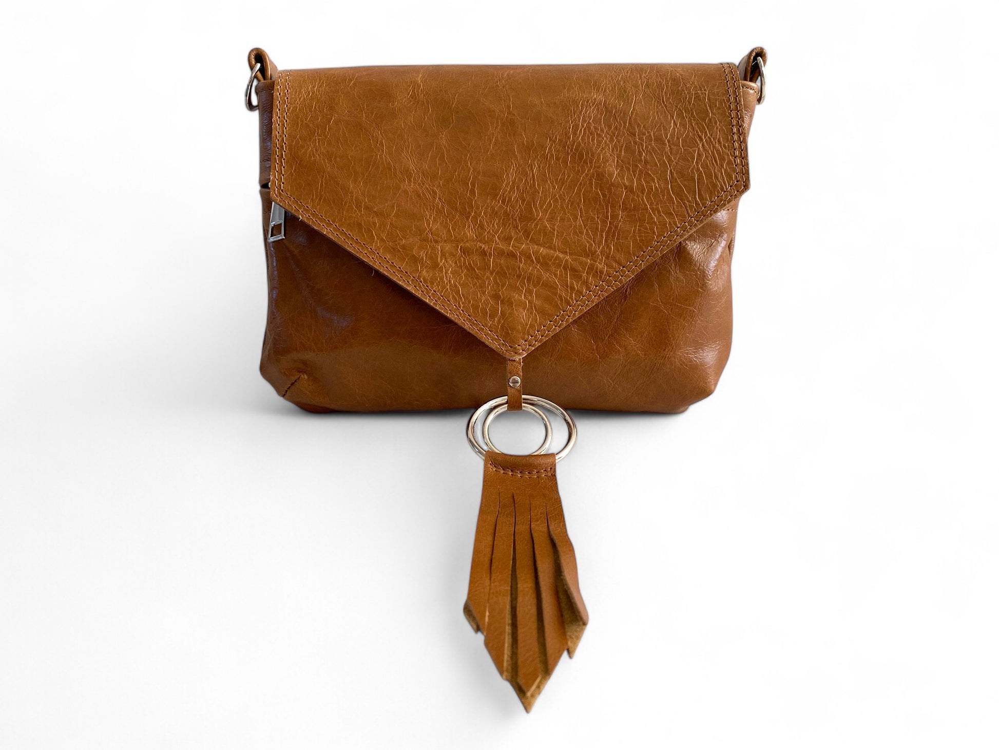 Olivia | Tan Brown Leather Crossbody Bag image 4
