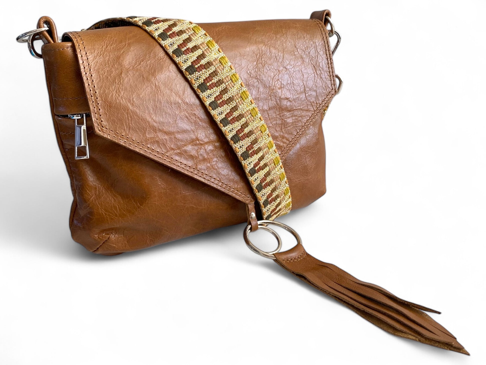 Olivia | Tan Brown Leather Crossbody Bag image 5