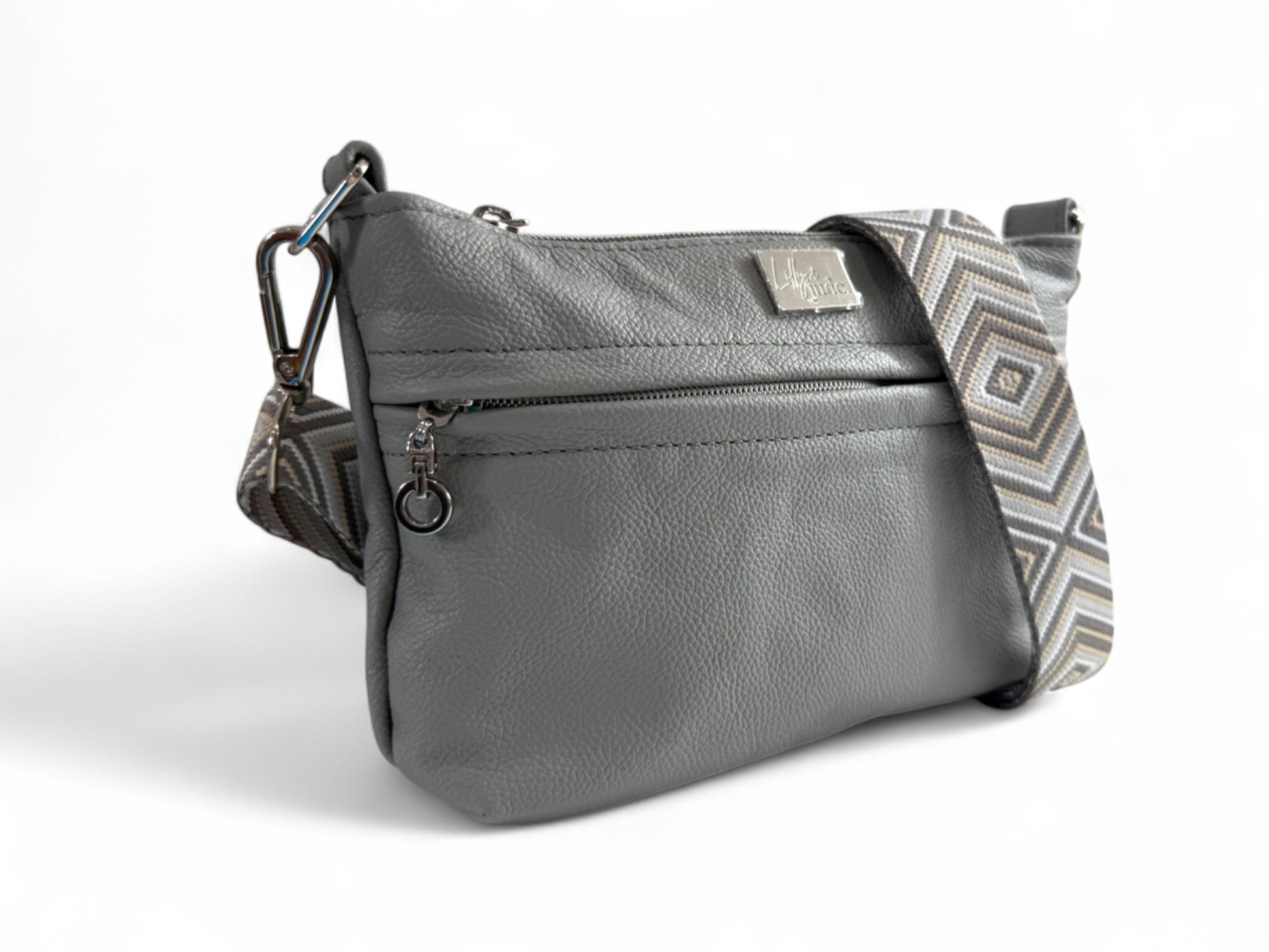 Starburn | Light Grey Leather Crossbody Bag | Eco-Friendly Handbags image 6