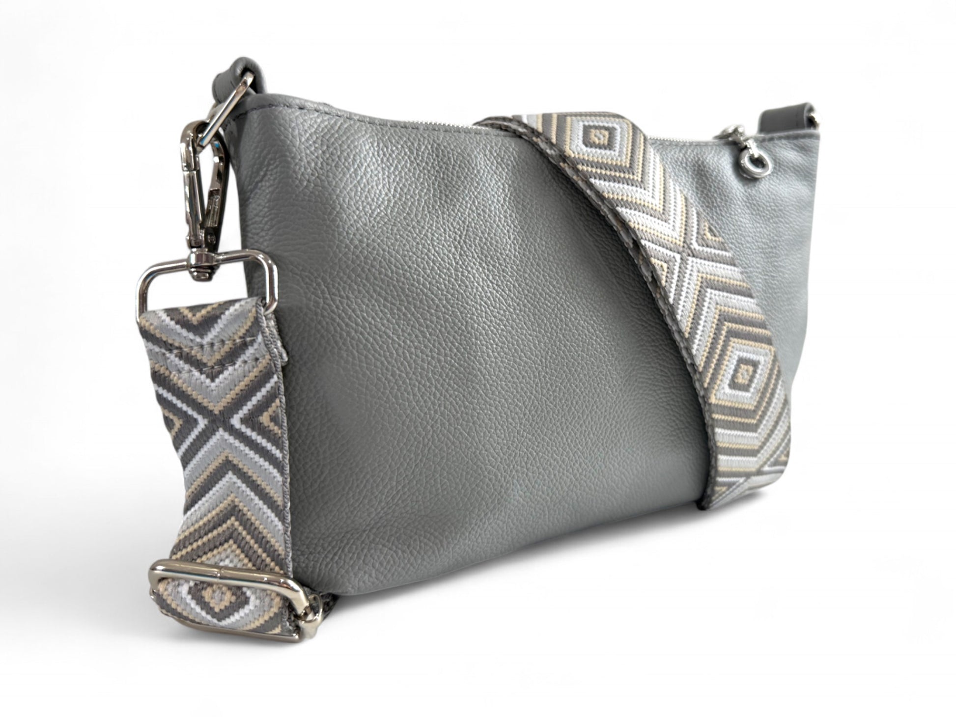 Starburn | Light Grey Leather Crossbody Bag | Eco-Friendly Handbags image 8