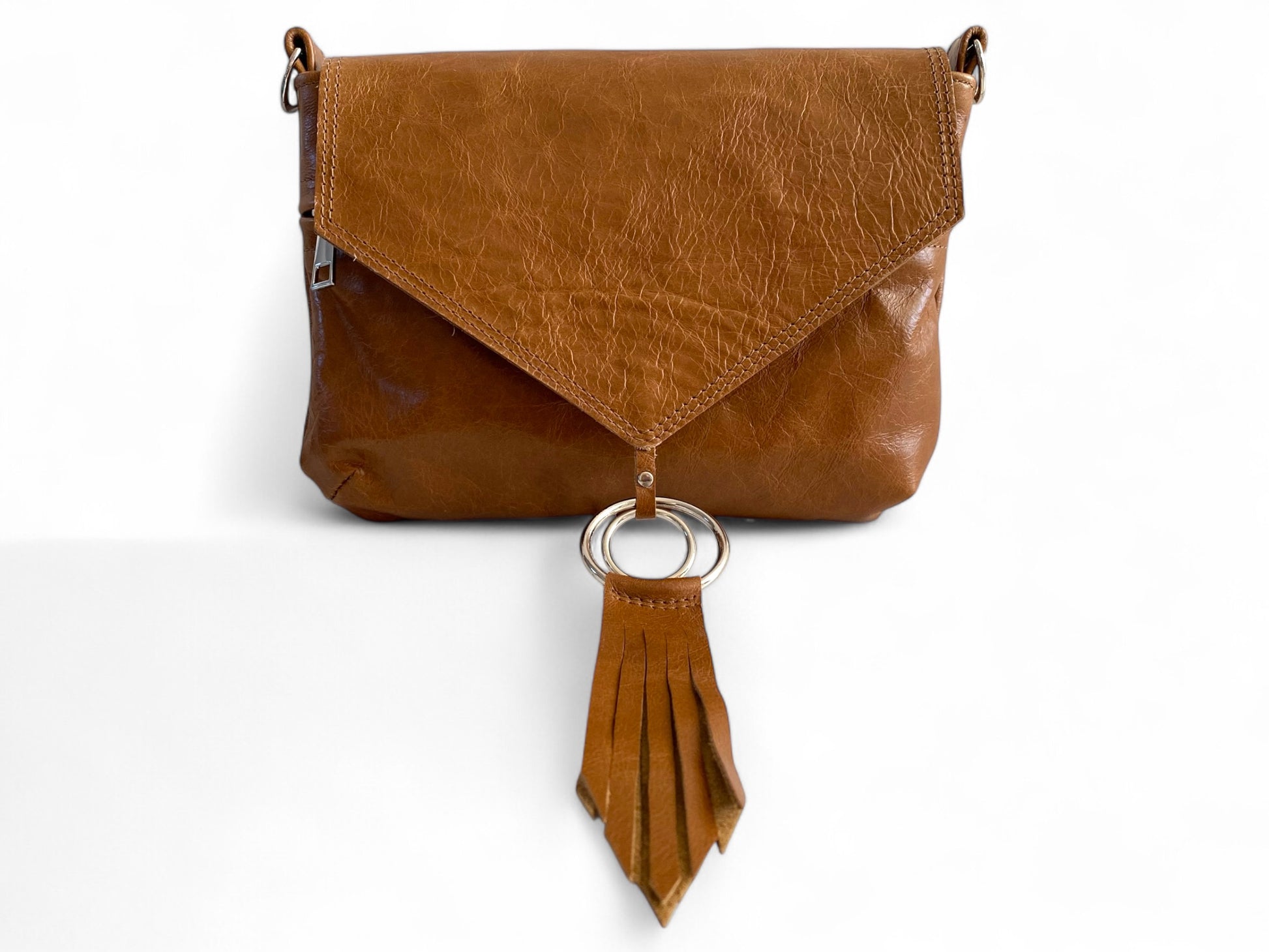 Olivia | Tan Brown Leather Crossbody Bag image 0