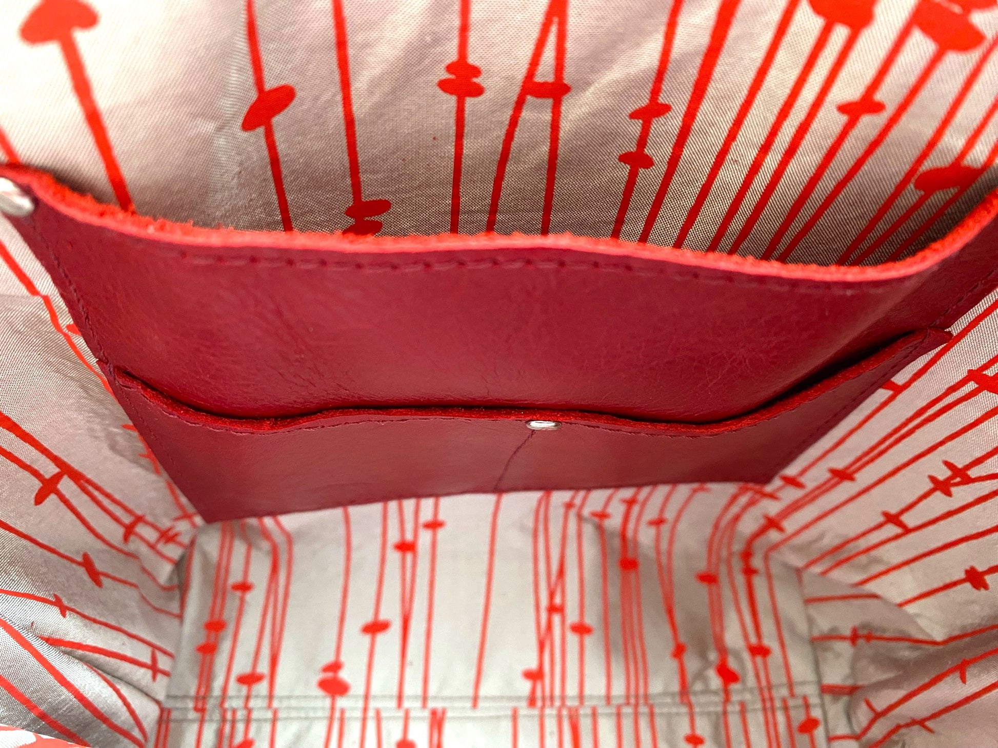 SWALK | Handcrafted Deep Red Leather Crossbody Bag image 12