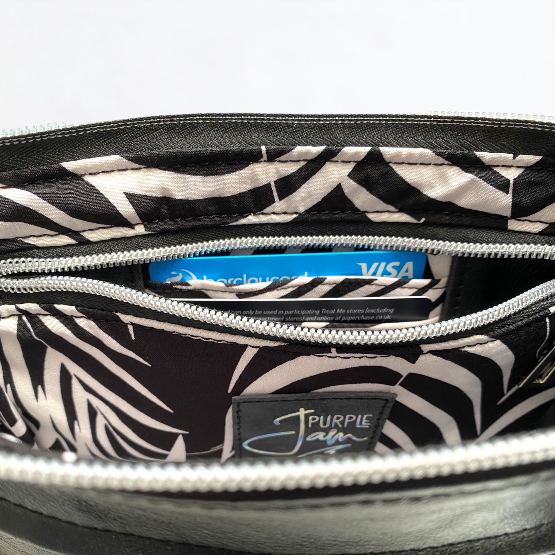 Starburn | Black Leather Crossbody Bag | Handcrafted with Silver Hardware image 8