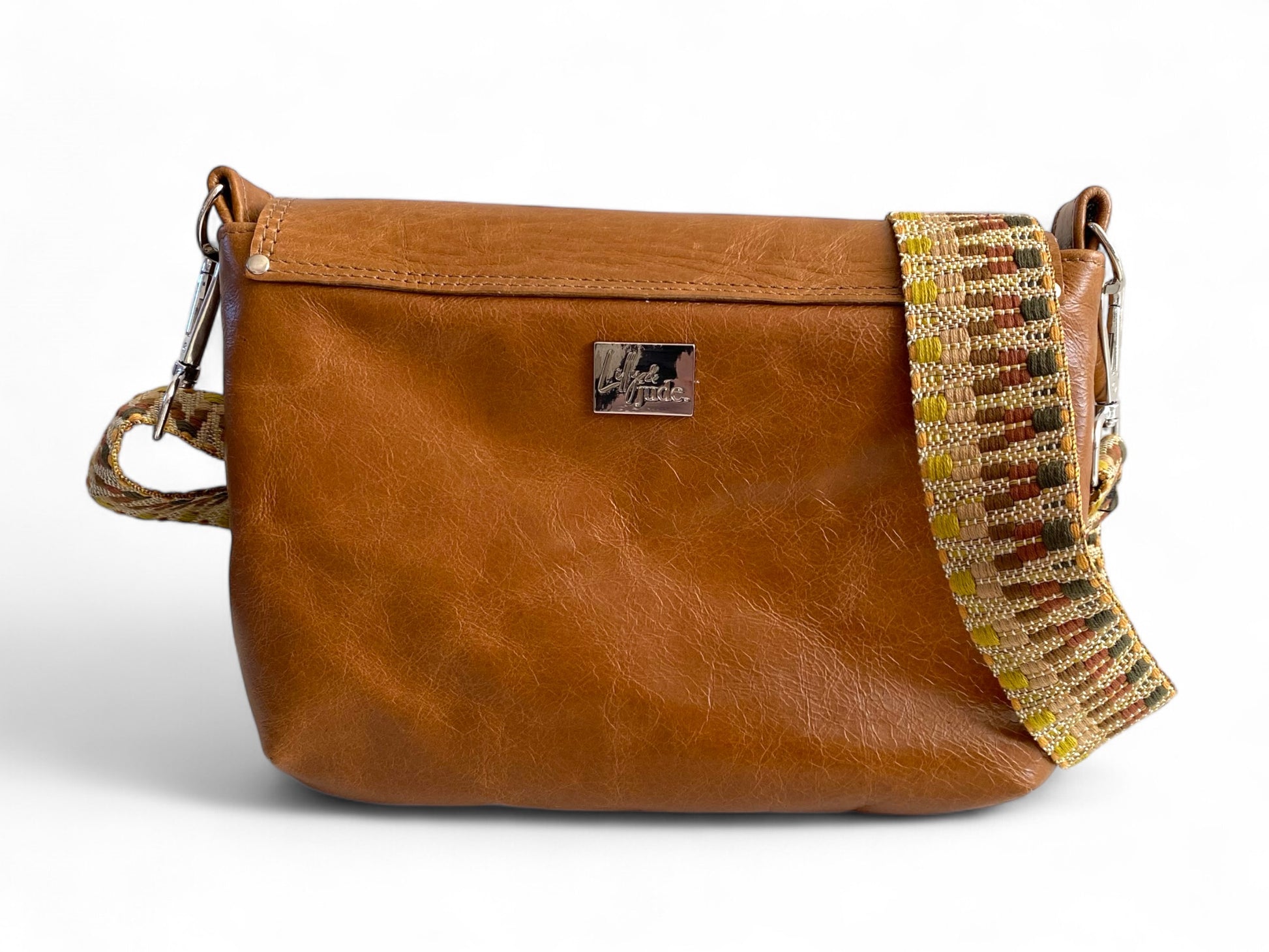 Olivia | Tan Brown Leather Crossbody Bag image 6