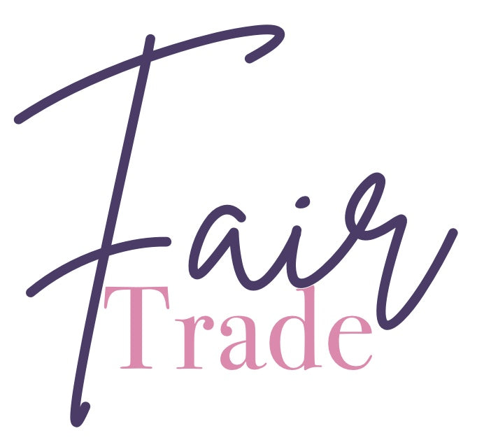 Banner image with the text “Fair Trade” in Lilly & Jude brand fonts, reflecting ethical sourcing values.