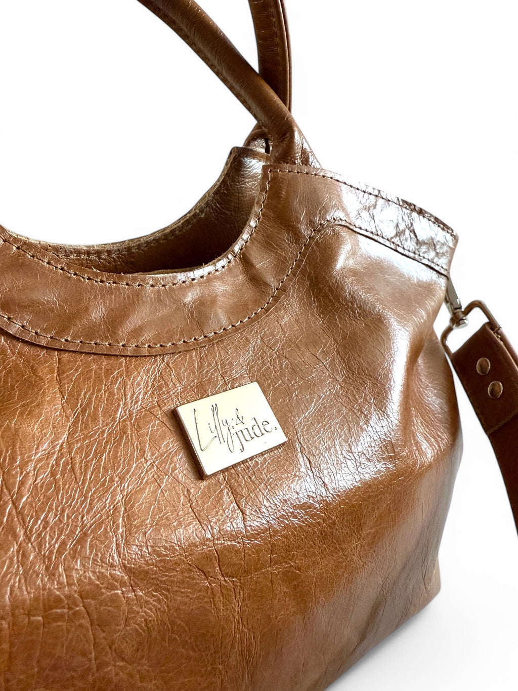 Flossy | Tan Brown Slouchy Baguette Bag | Made from Rescued Leather image 8