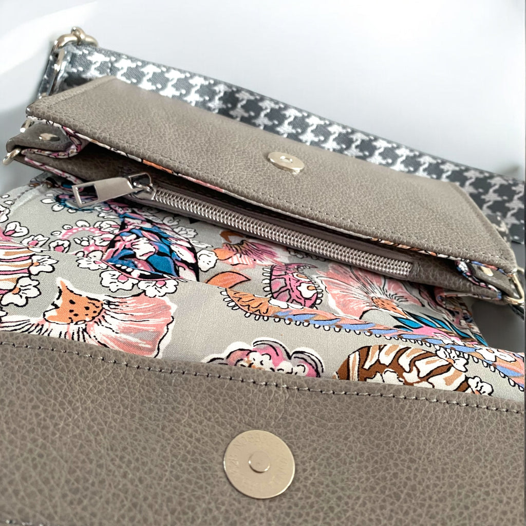 Lucy | Grey Leather Crossbody Clutch Bag | Handcrafted, Versatile & Sustainable image 6