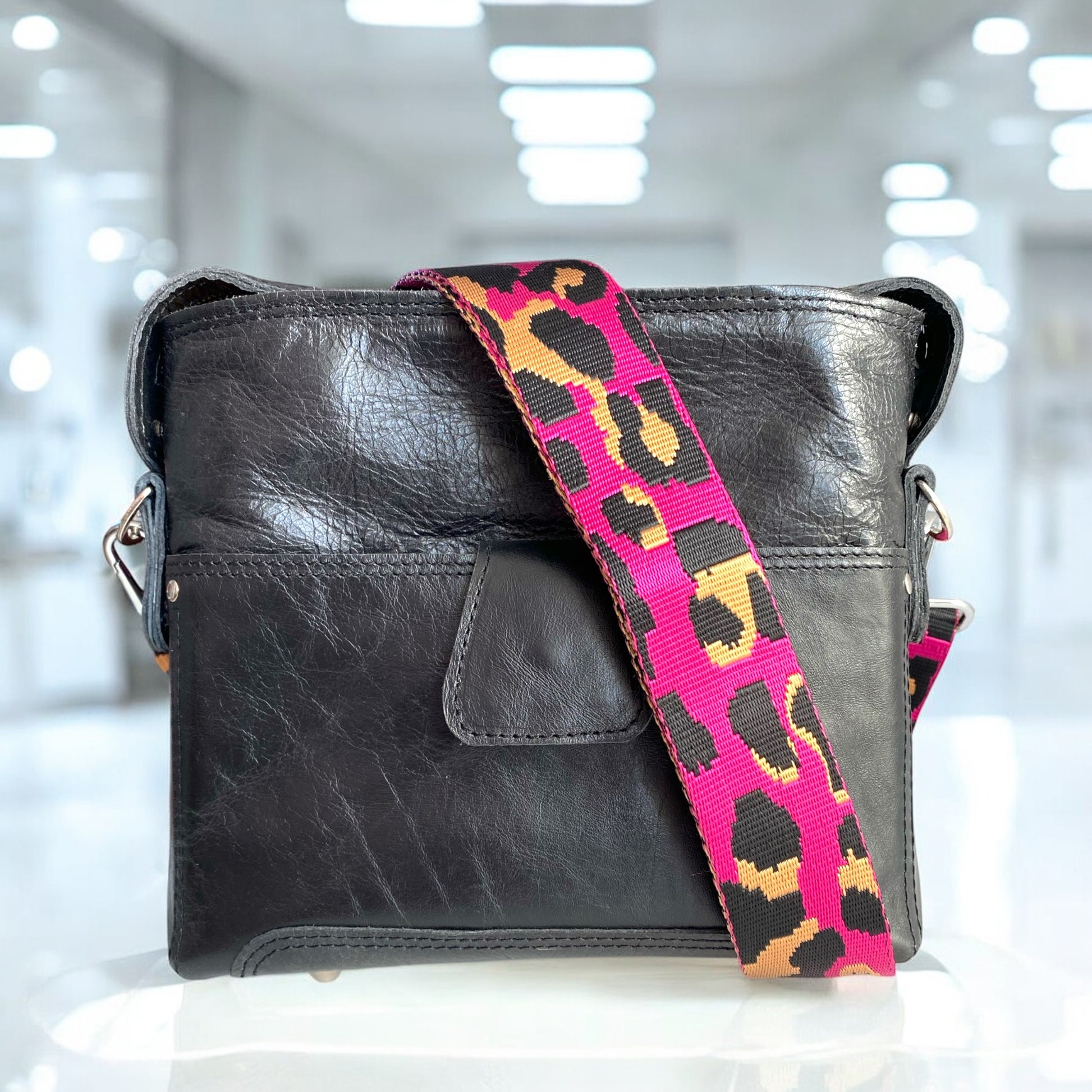 Swift | Black Eco Luxury Leather Crossbody Bag image 11