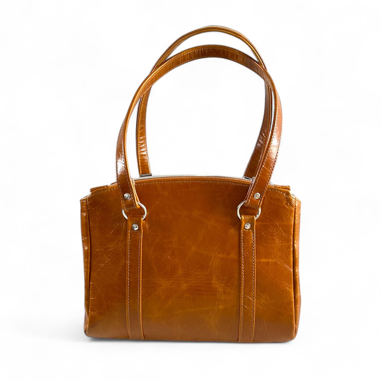 Rowena | Tan Leather 3 Section Shoulder Bag image 1