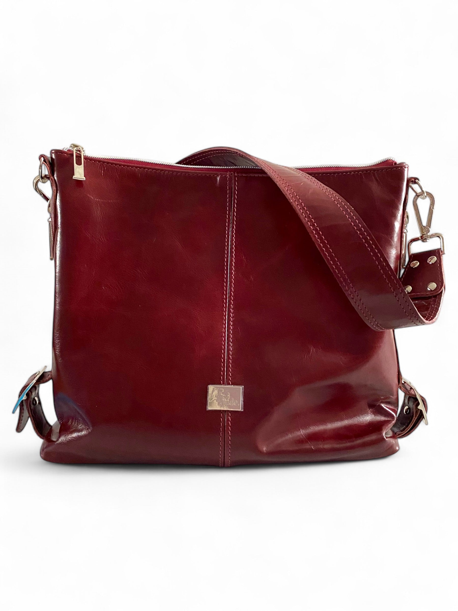 Juliette | Handcrafted Burgundy Leather Slouch Bag image 0