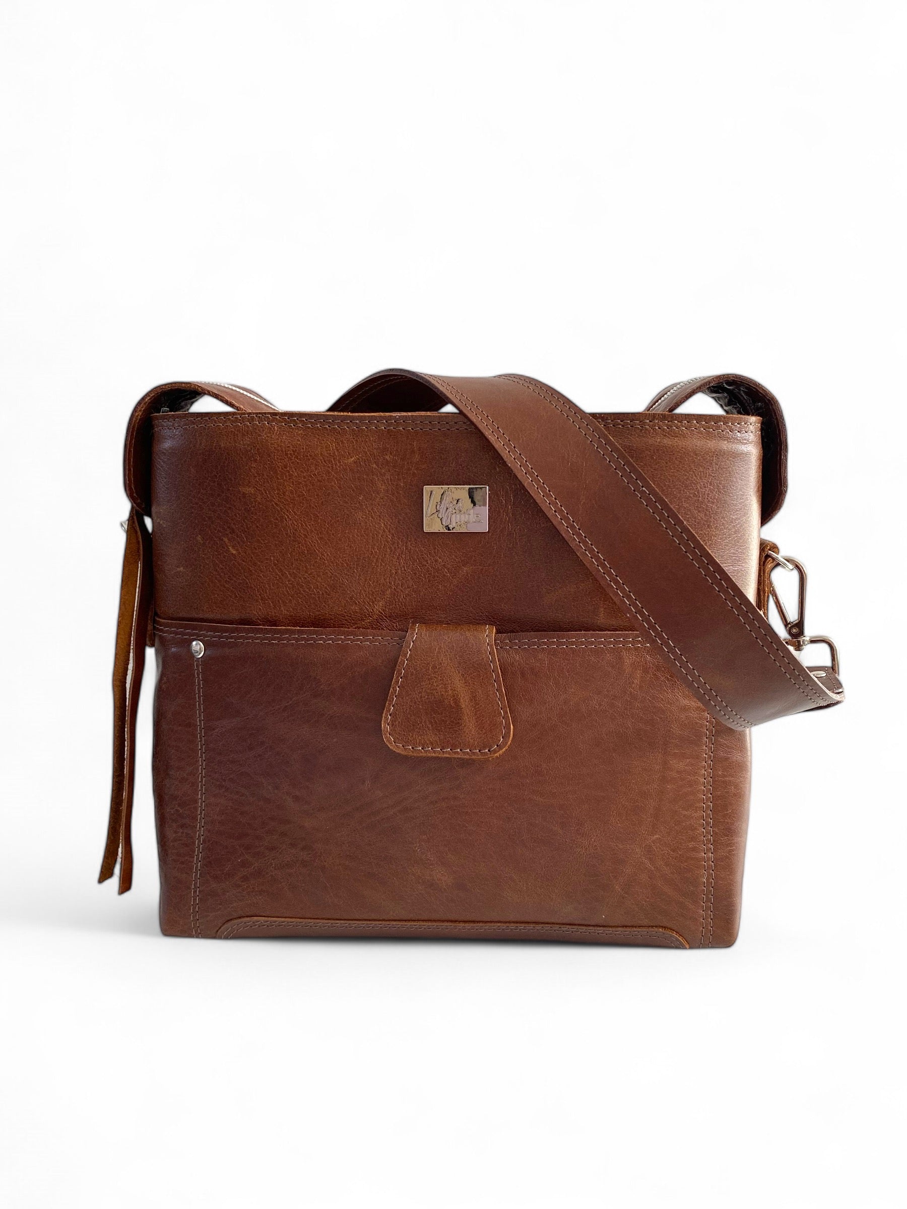 Swift Grande | Chestnut Brown Leather Shoulder Bag | Handcrafted Handbag image 0