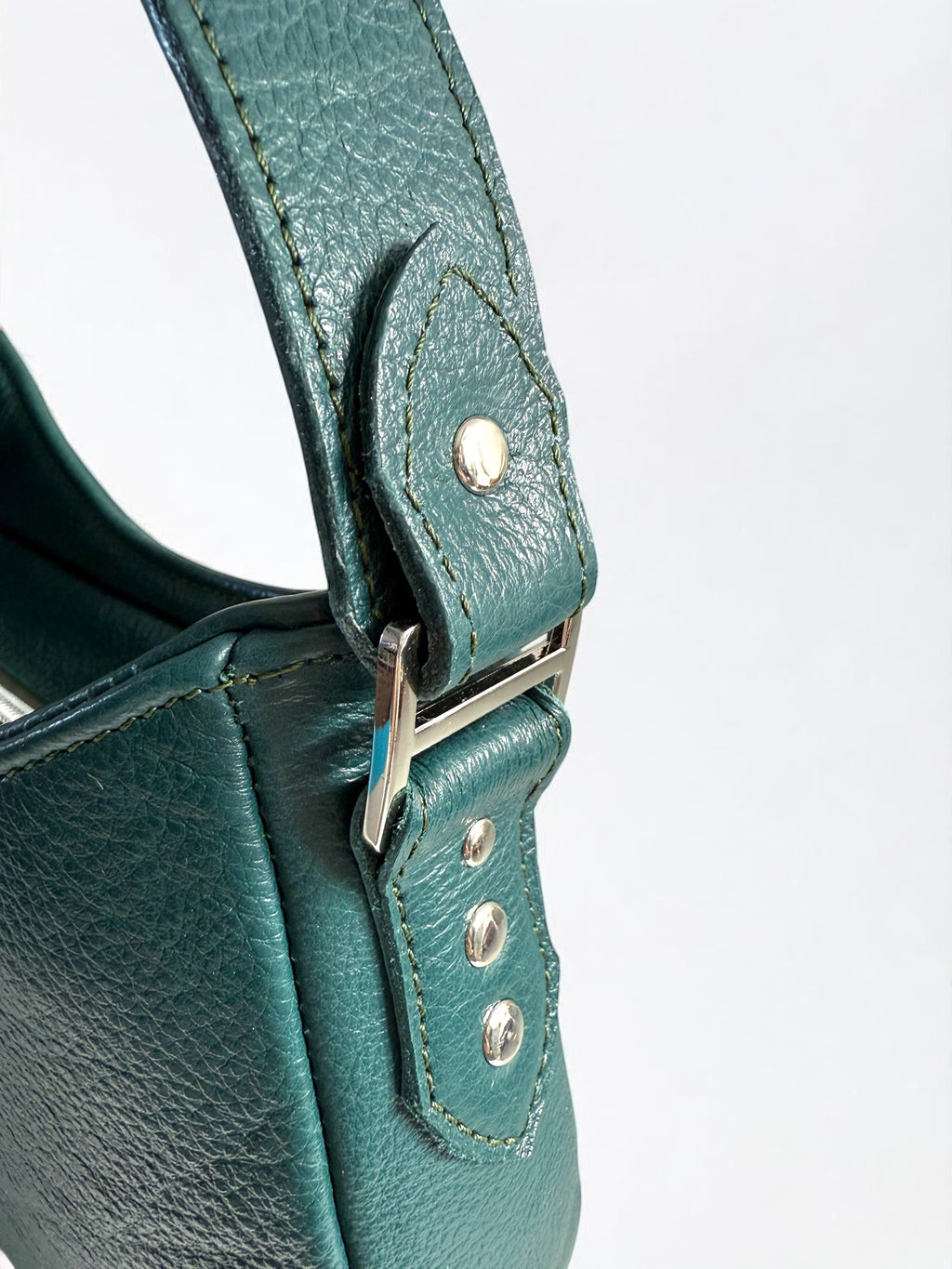 Faye | Teal Leather Shoulder Bag | Asymmetric Design image 5