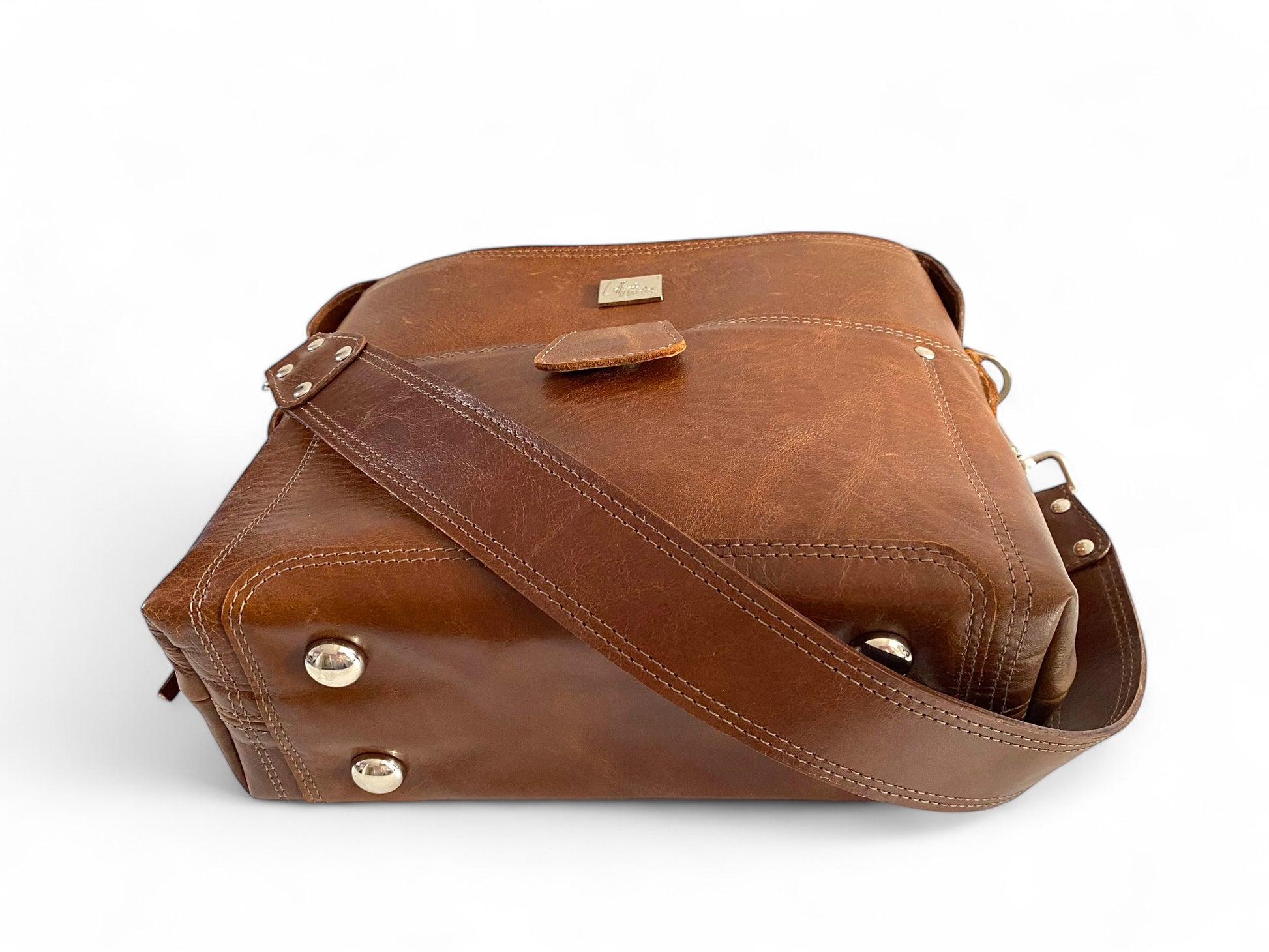Swift Grande | Chestnut Brown Leather Shoulder Bag | Handcrafted Handbag image 7