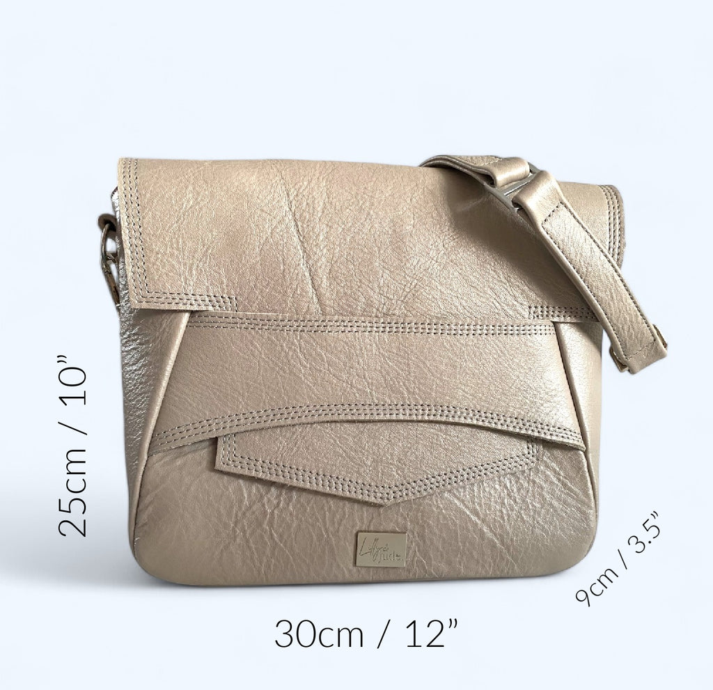 Emmmie | Grey Leather Shoulder Bag | Handcrafted, Eco-Friendly & Stylish image 10
