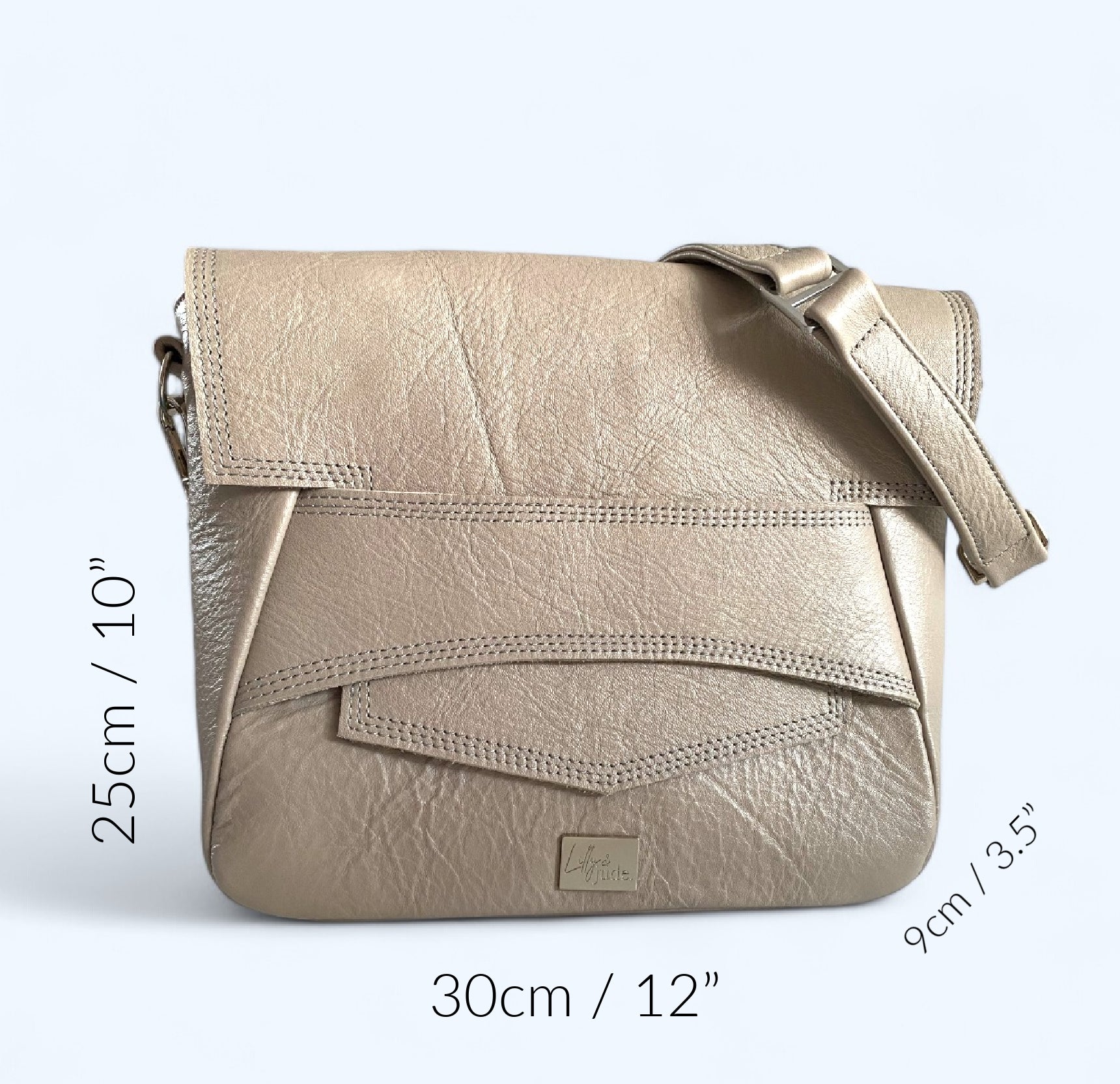 Emmmie | Grey Leather Shoulder Bag | Handcrafted, Eco-Friendly & Stylish image 10