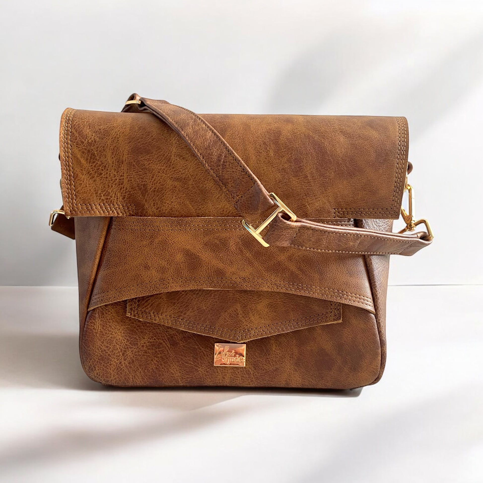Emmie | Whiskey Brown Leather Shoulder Bag | Handcrafted from Rescued Leather image 0
