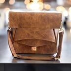 Emmie | Whiskey Brown Leather Shoulder Bag | Handcrafted from Rescued Leather image 2