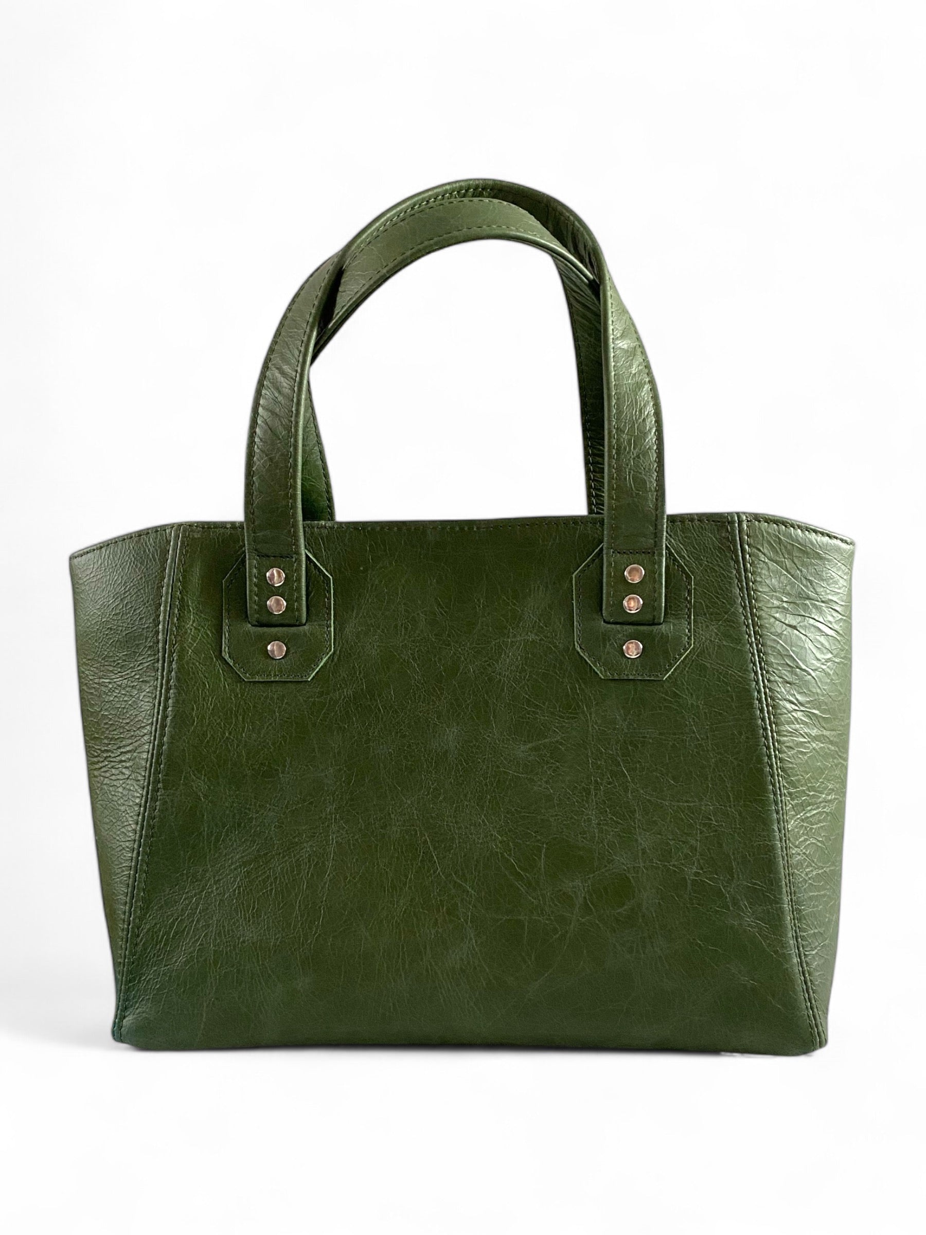 Rudy | Green Leather & Autumnal Tweed Handbag | Handcrafted Eco Luxury image 7