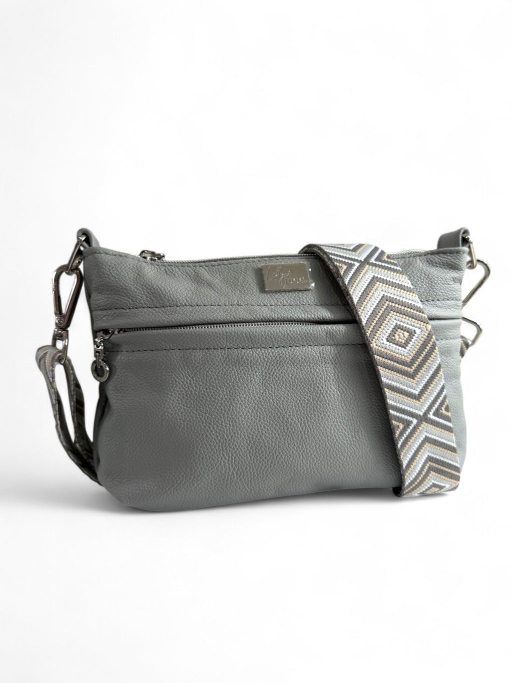 Starburn | Light Grey Leather Crossbody Bag | Eco-Friendly Handbags image 4