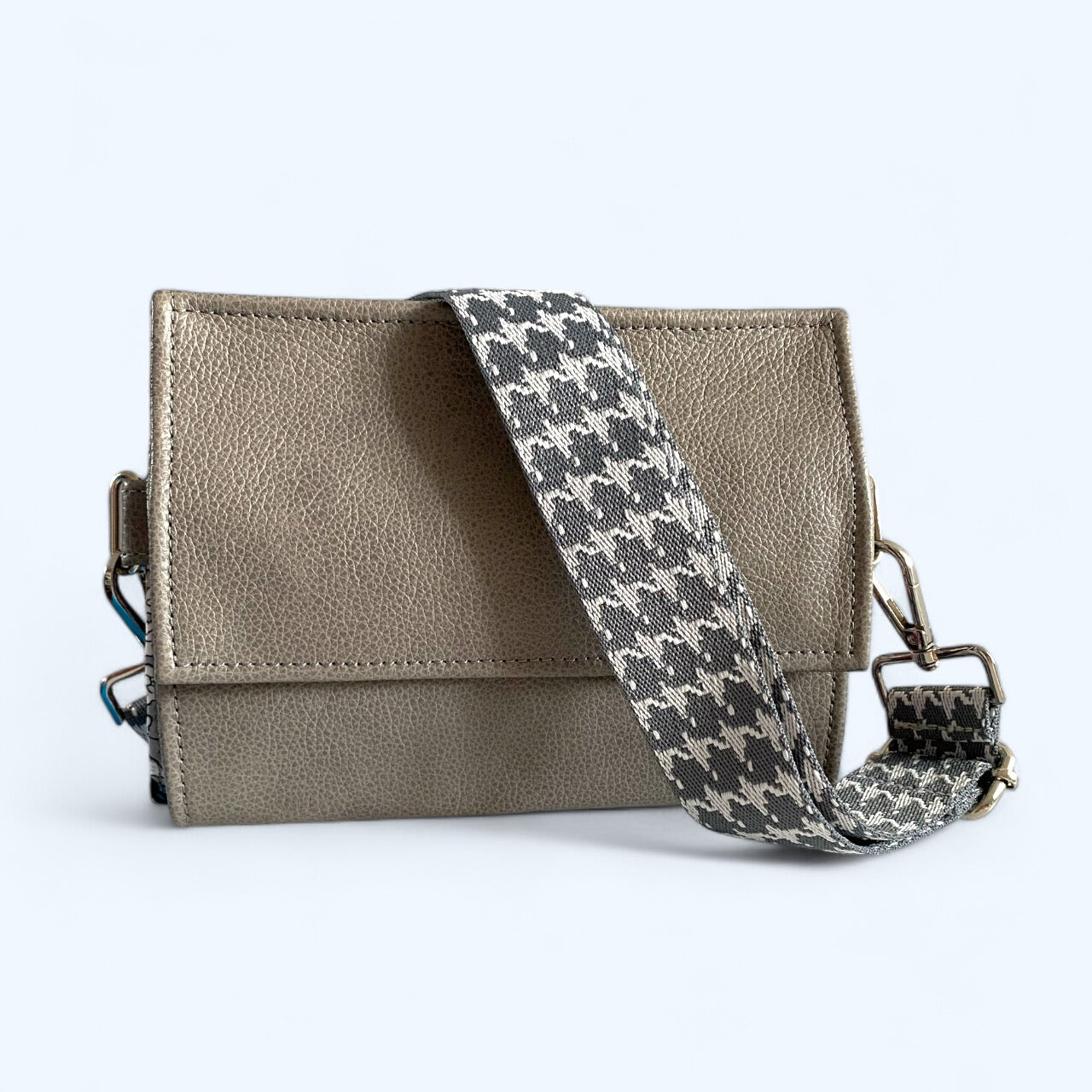 Lucy | Grey Leather Crossbody Clutch Bag | Handcrafted, Versatile & Sustainable image 0