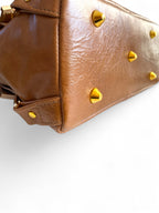 Moonwake | Tan Brown Leather Slouch Tote Bag image 6