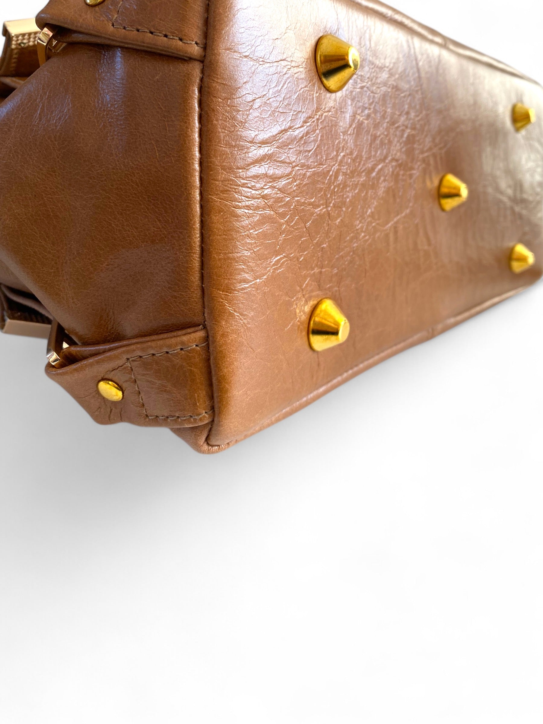 Moonwake | Tan Brown Leather Slouch Tote Bag image 6
