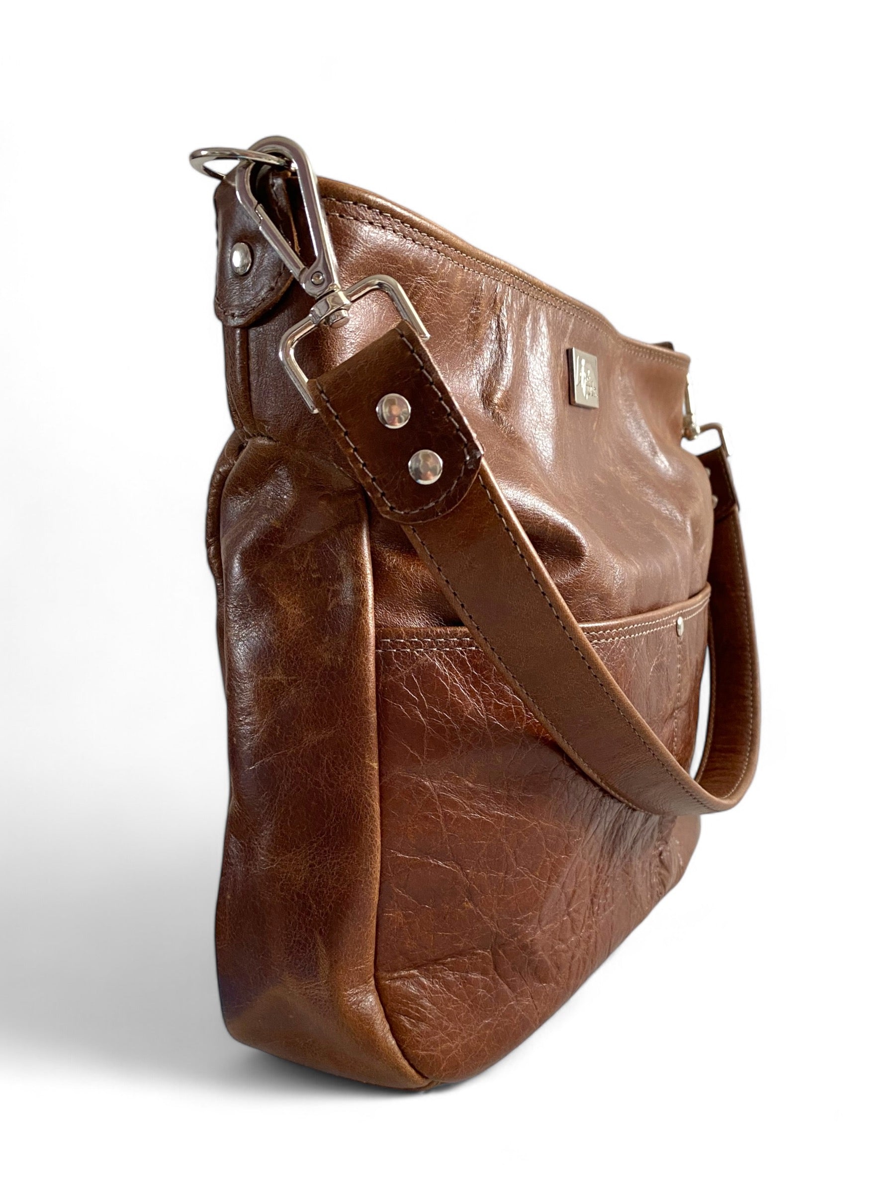 Freddy | Chestnut Brown Leather Shoulder Bag | Handcrafted Handbag image 4