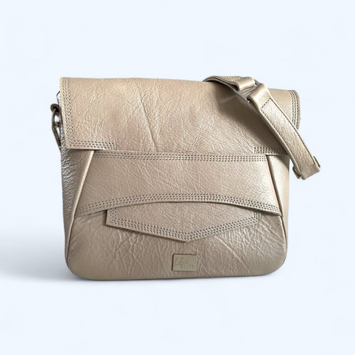 Emmmie | Grey Leather Shoulder Bag | Handcrafted, Eco-Friendly & Stylish image 0