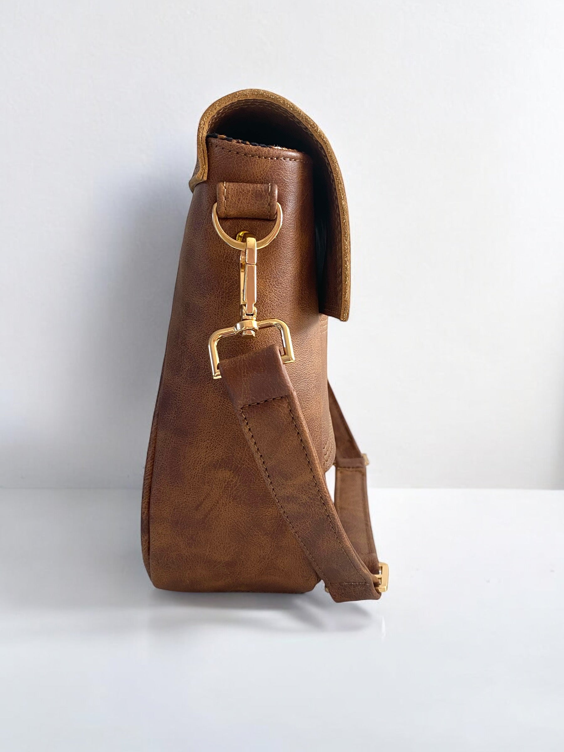 Emmie | Whiskey Brown Leather Shoulder Bag | Handcrafted from Rescued Leather image 5