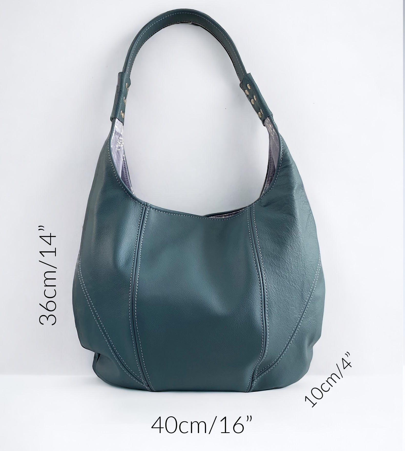Estrella | Blue Leather Shoulder Bag | Chic Slouch Handbag image 8
