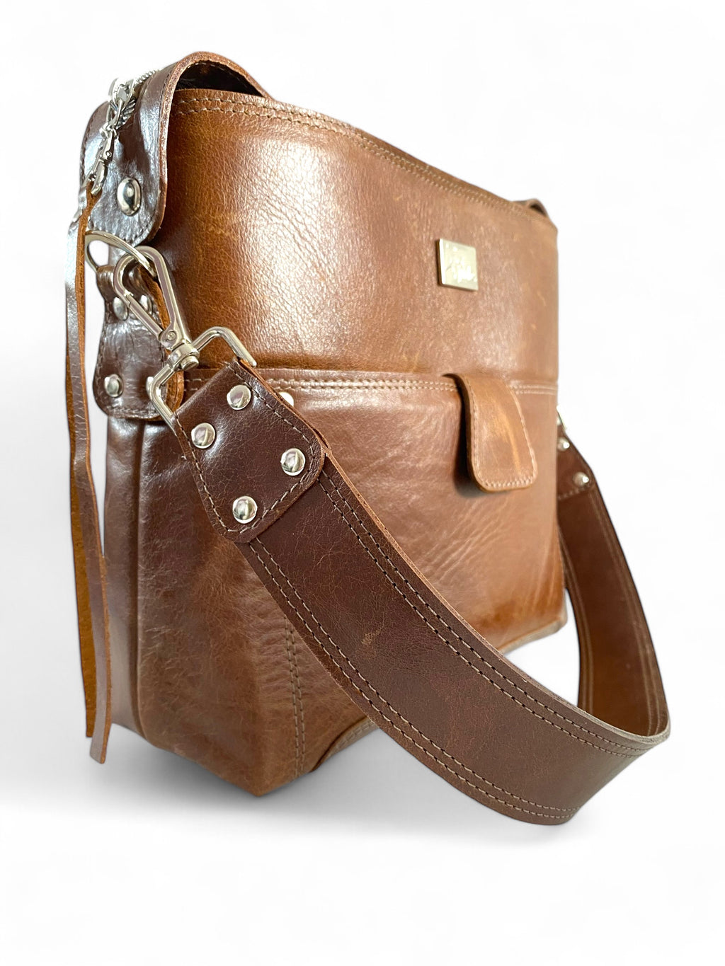 Swift Grande | Chestnut Brown Leather Shoulder Bag | Handcrafted Handbag image 1