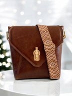 SWALK | Handcrafted Conker Brown Leather Crossbody Bag image 1