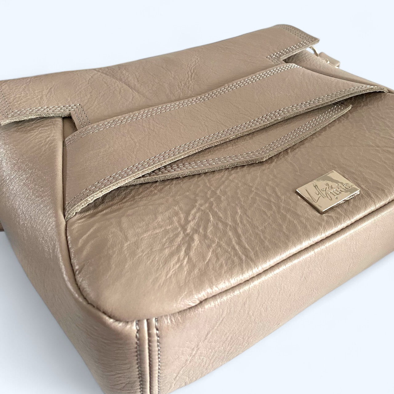 Emmmie | Grey Leather Shoulder Bag | Handcrafted, Eco-Friendly & Stylish image 5