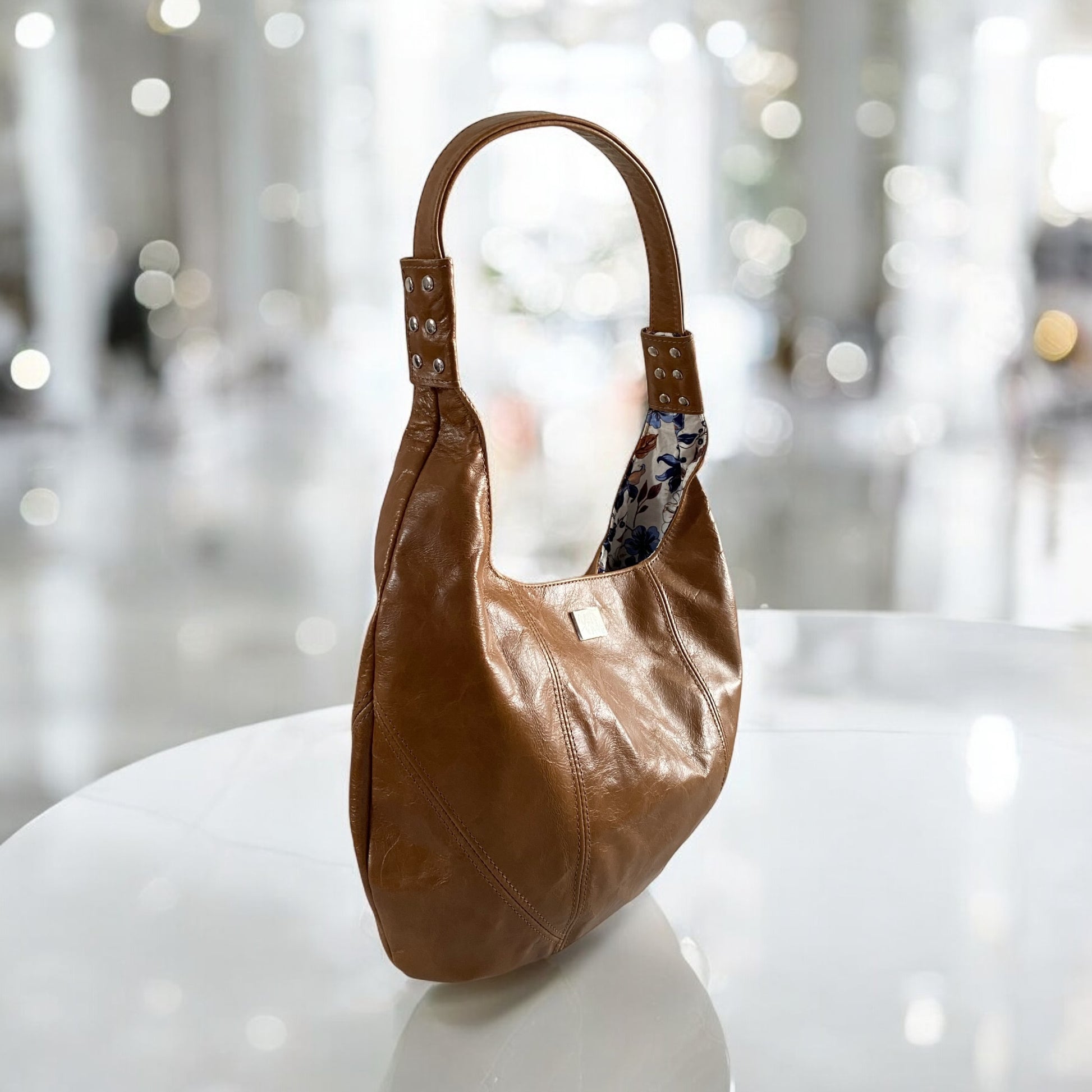 Estrella | Tan Brown Leather Slouch Shoulder Bag | Handcrafted Handbag image 4