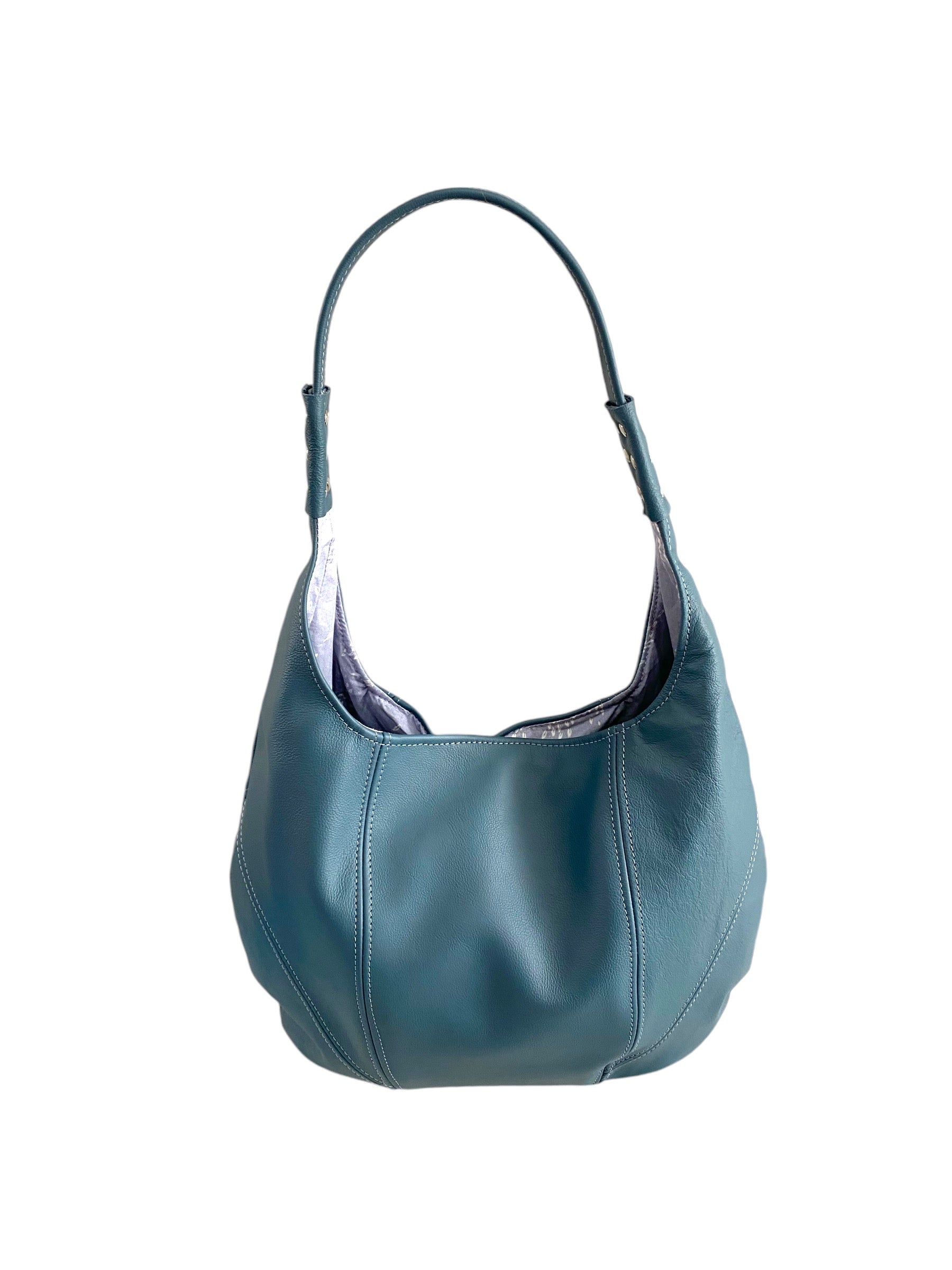 Estrella | Blue Leather Shoulder Bag | Chic Slouch Handbag image 1