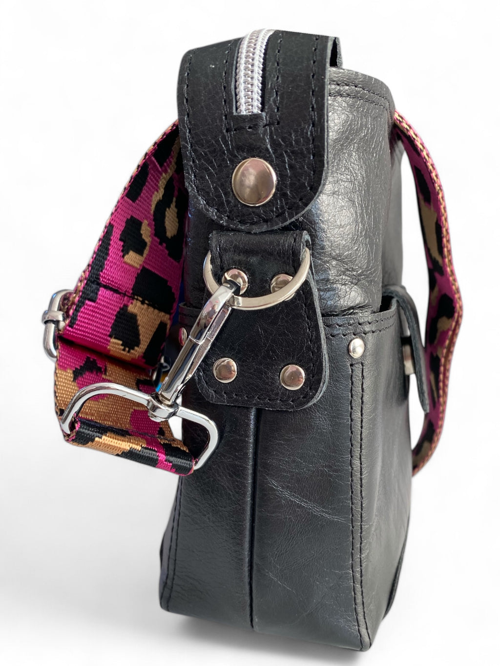 Swift | Black Eco Luxury Leather Crossbody Bag image 4