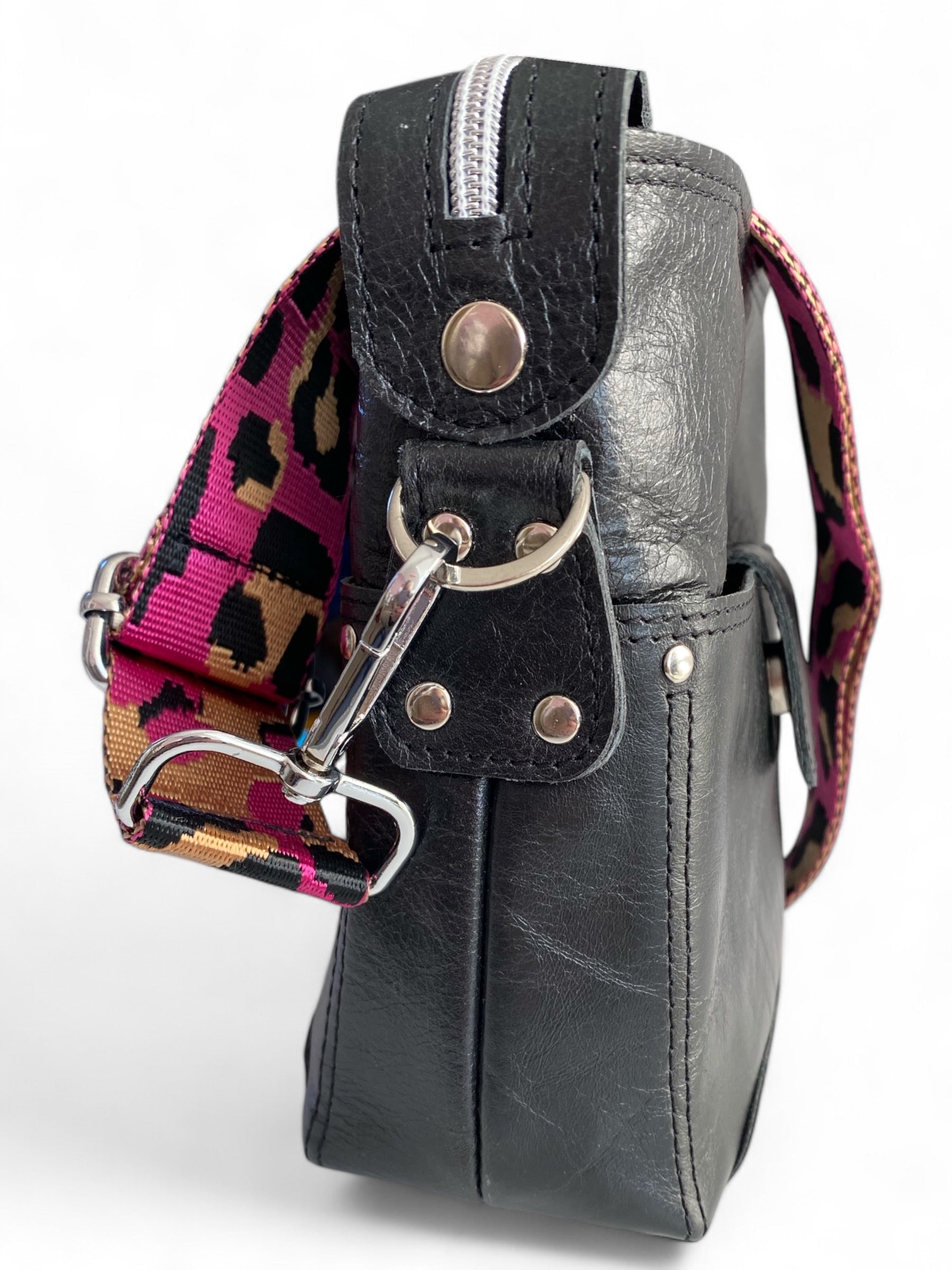 Swift | Black Eco Luxury Leather Crossbody Bag image 4