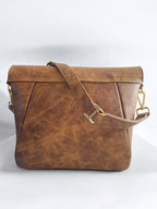 Emmie | Whiskey Brown Leather Shoulder Bag | Handcrafted from Rescued Leather image 6