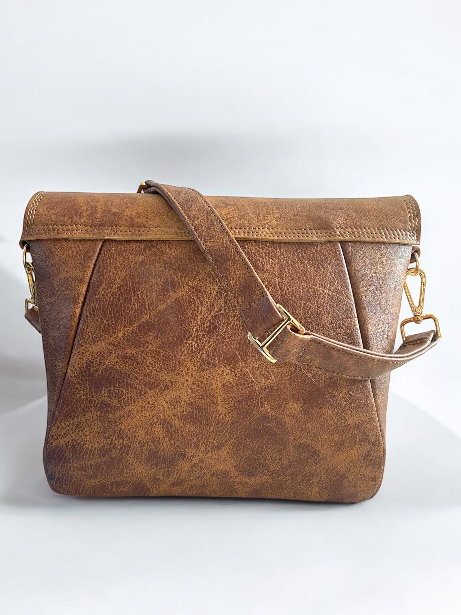 Emmie | Whiskey Brown Leather Shoulder Bag | Handcrafted from Rescued Leather image 6