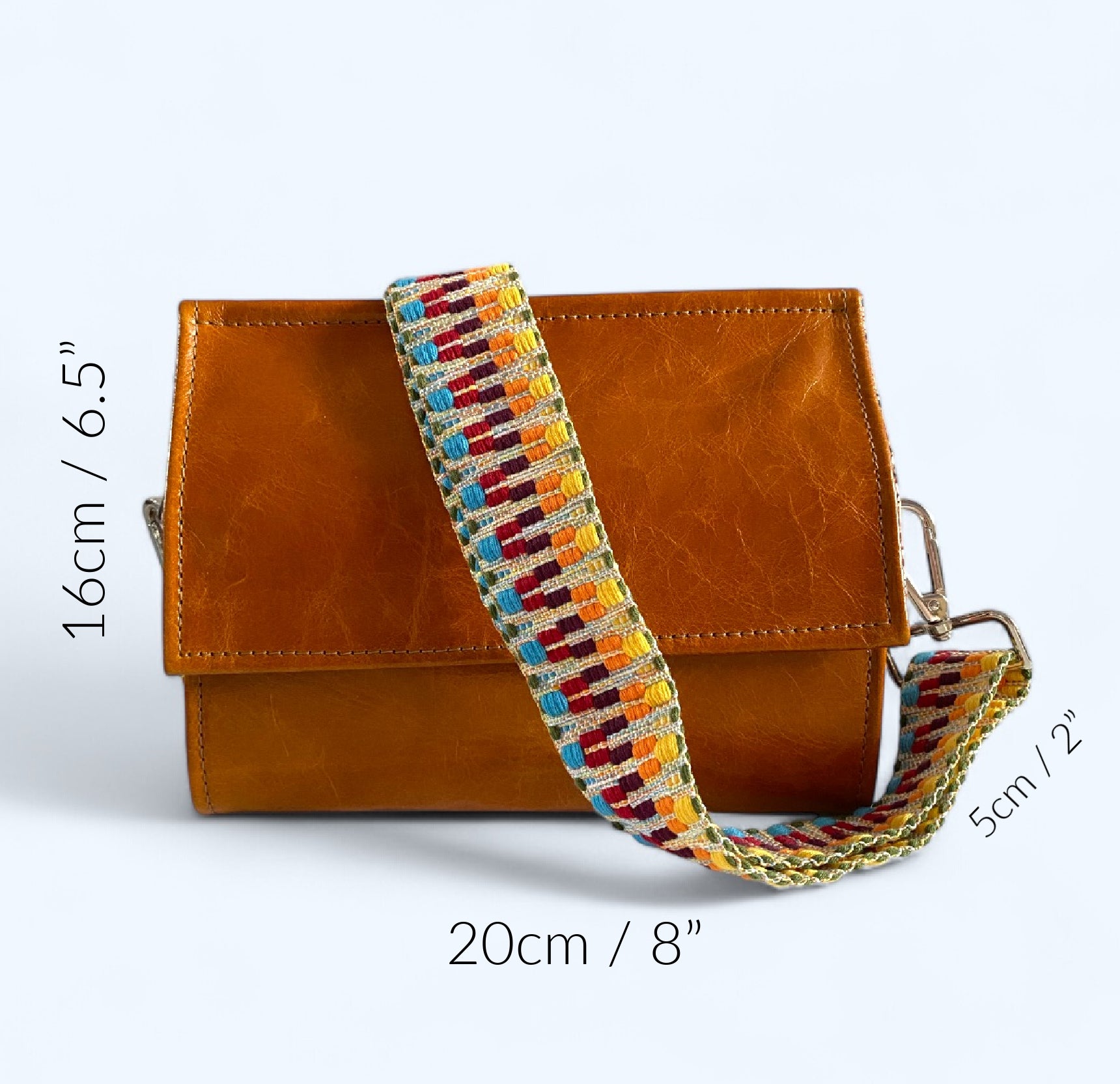 Lucy | Tan Leather Crossbody Clutch Bag | Handcrafted with Integrated Purse image 10