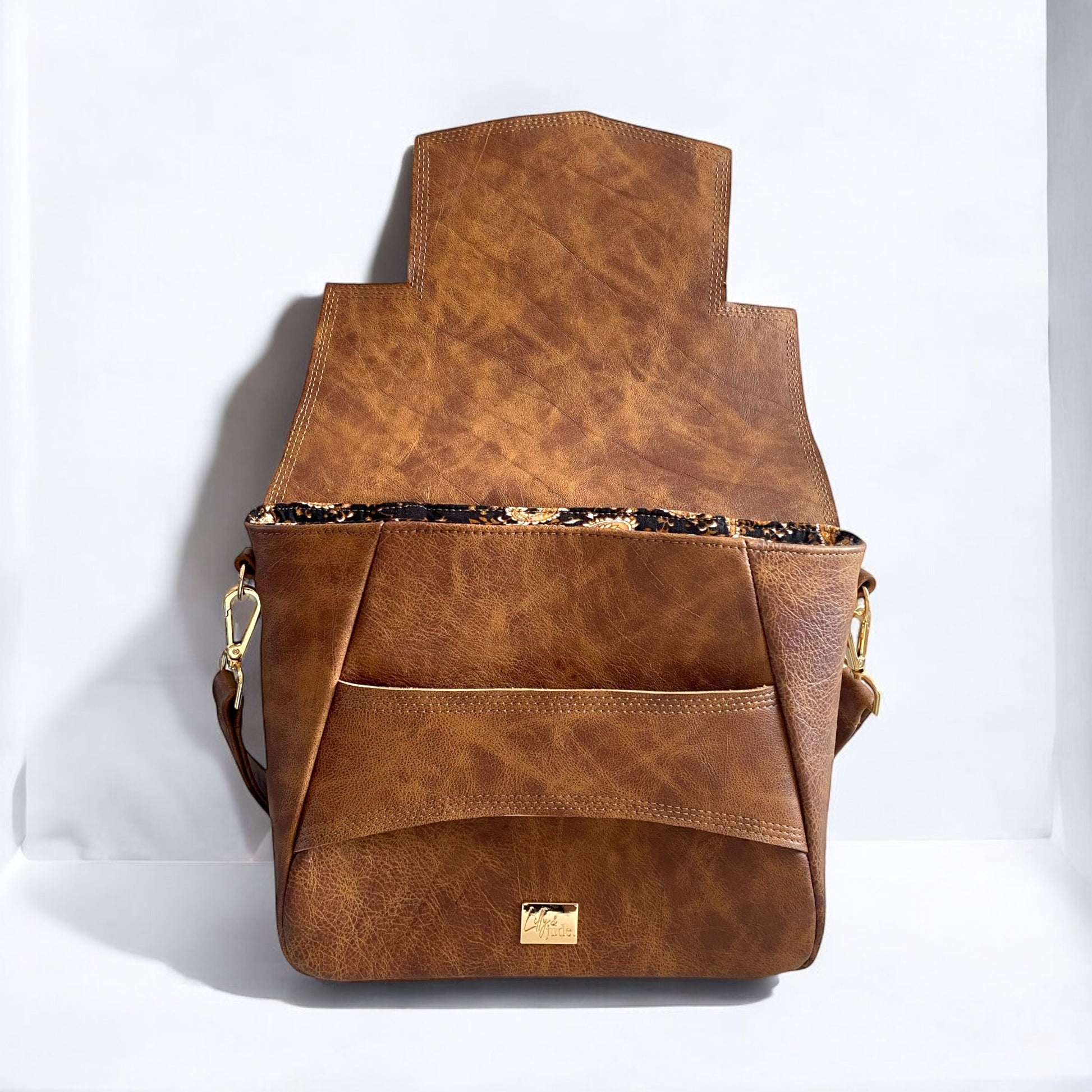 Emmie | Whiskey Brown Leather Shoulder Bag | Handcrafted from Rescued Leather image 7