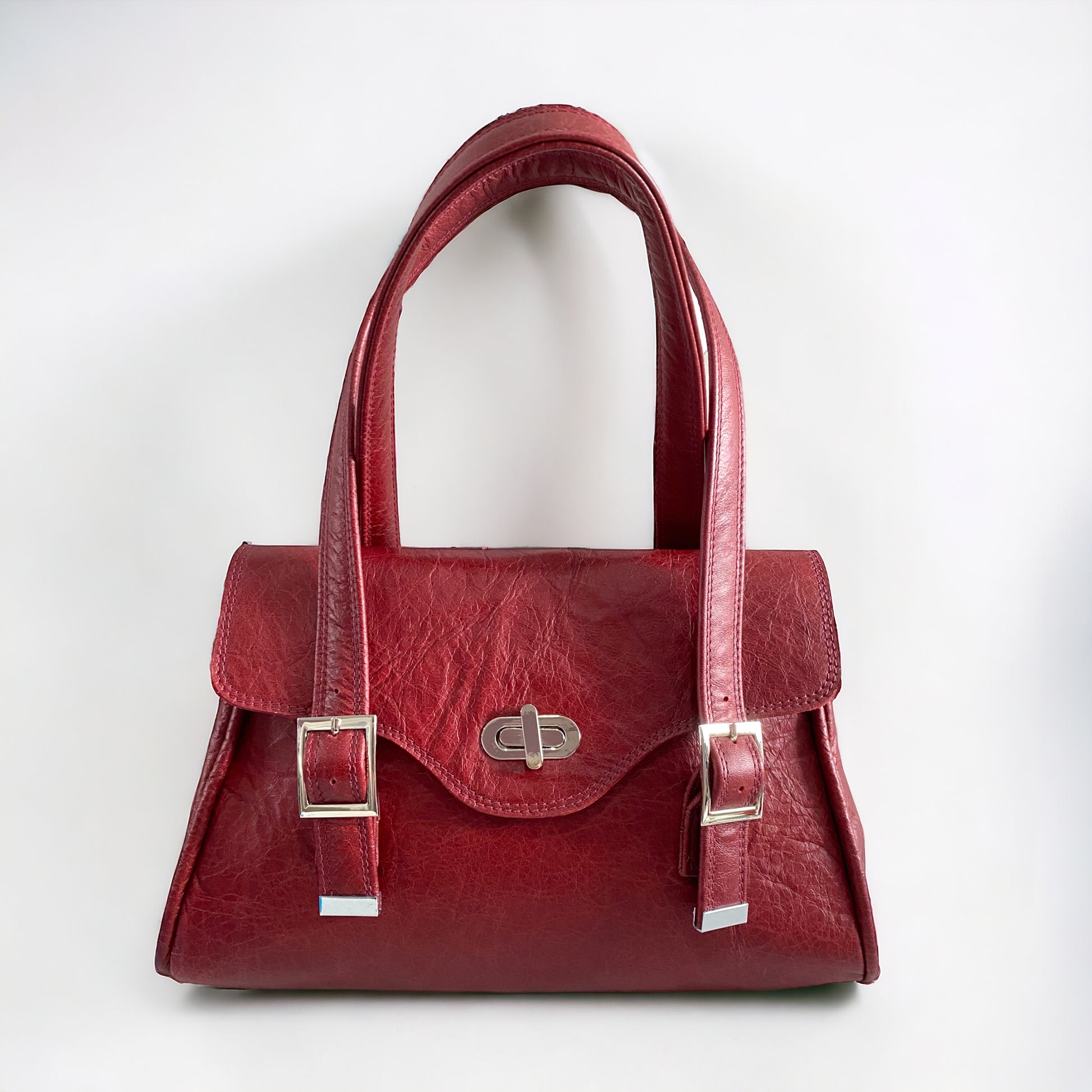 Rachel | Red Leather Shoulder Bag | Handcrafted with Distressed Leather image 0